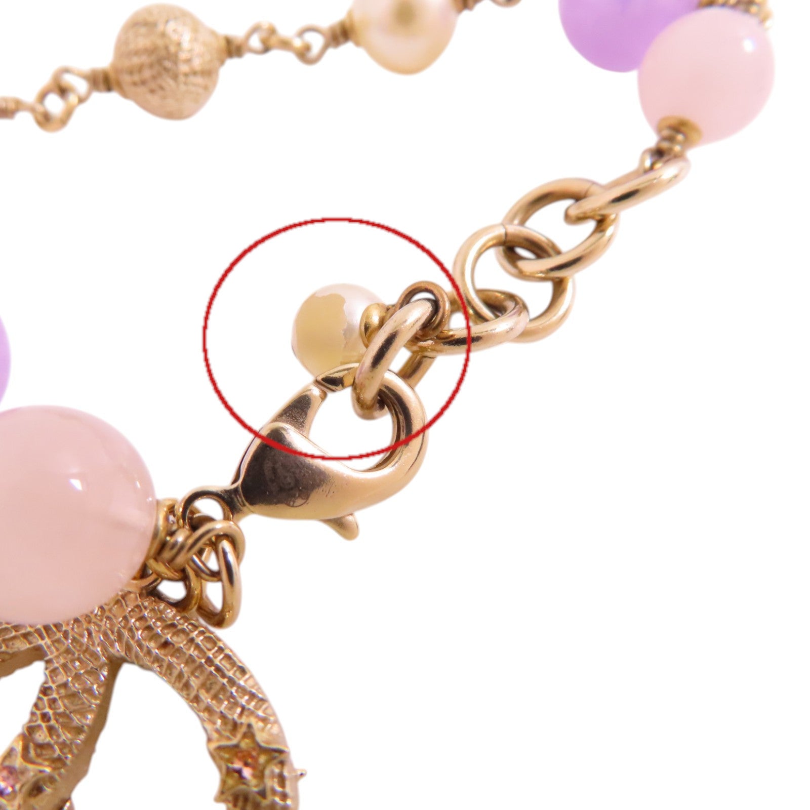 CHANEL 金屬/PVC/鑽石CC Bracelet金扣手鏈