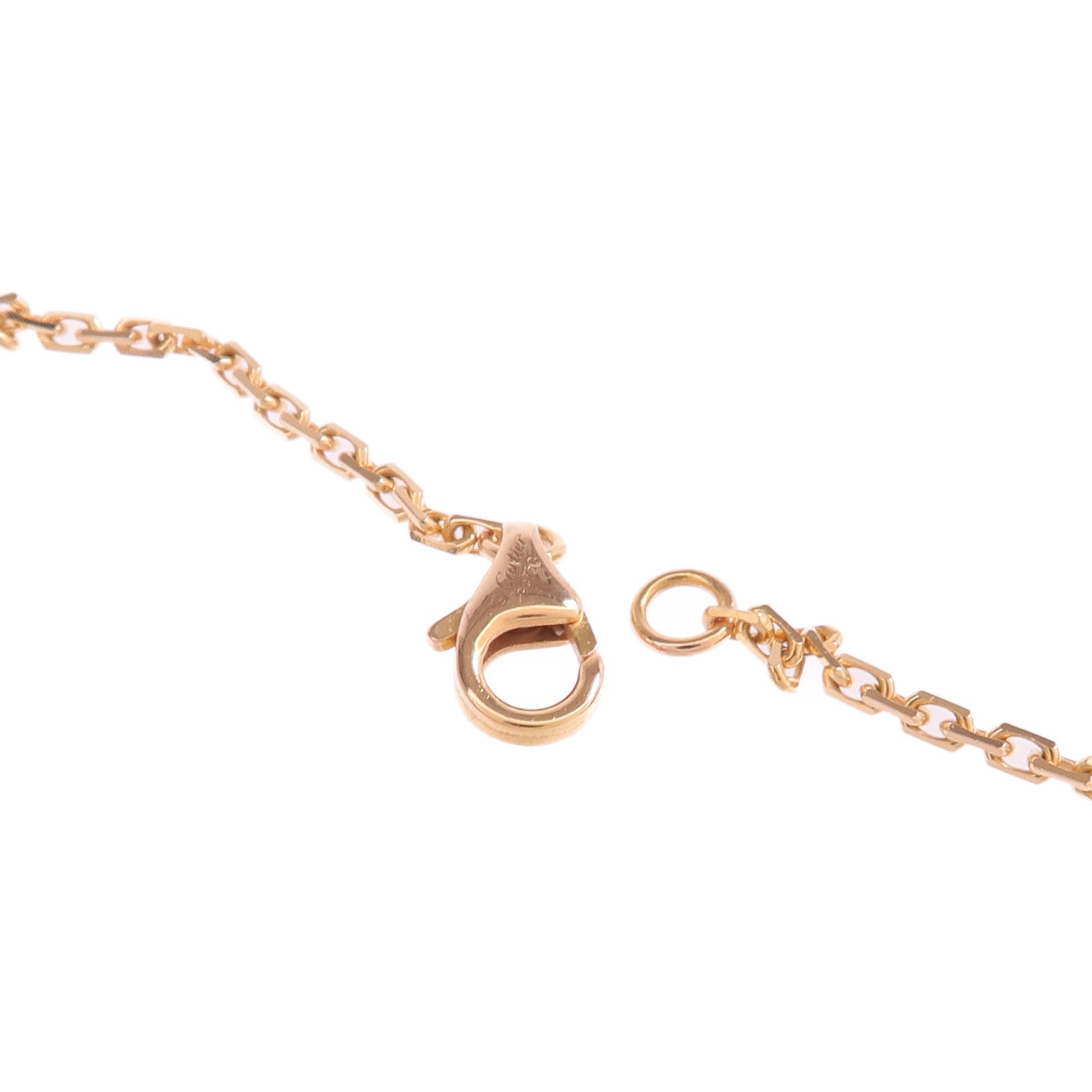 CARTIER 18K玫瑰金Love Necklace Half-Paved鑽石項鍊