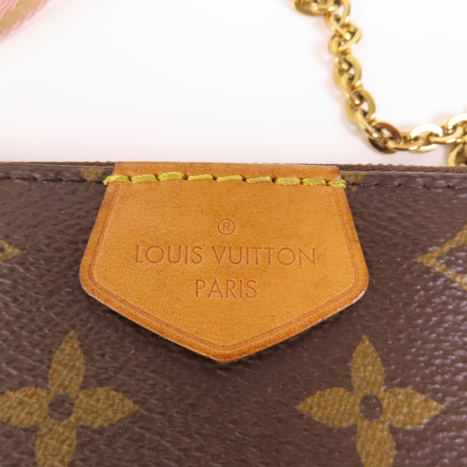 LOUIS VUITTON Monogram Multi Pochette Accessoires金扣手挽肩背兩用袋棕色