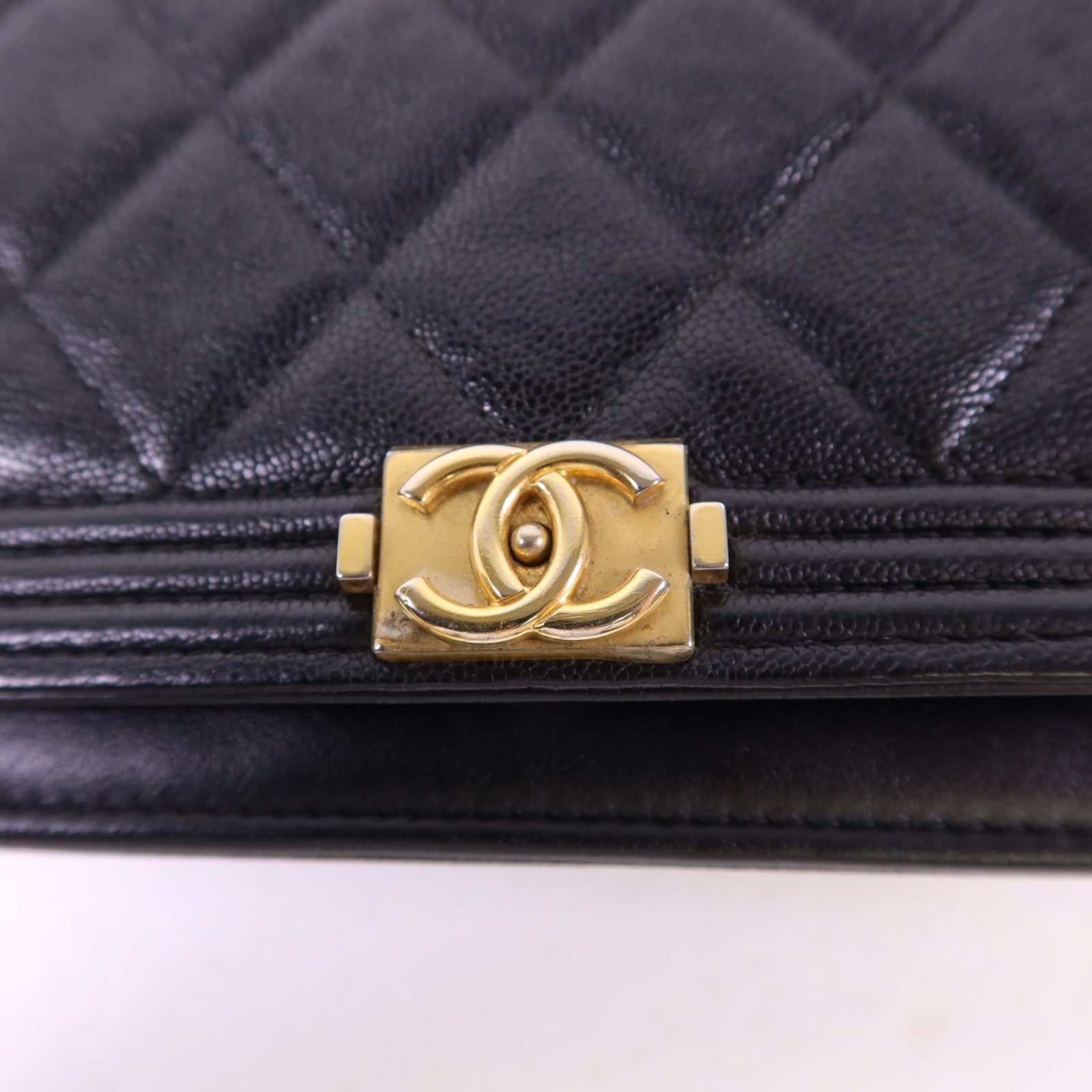 CHANEL 牛皮皮革Boy WOC Wallet On Chain金扣鏈帶肩背袋