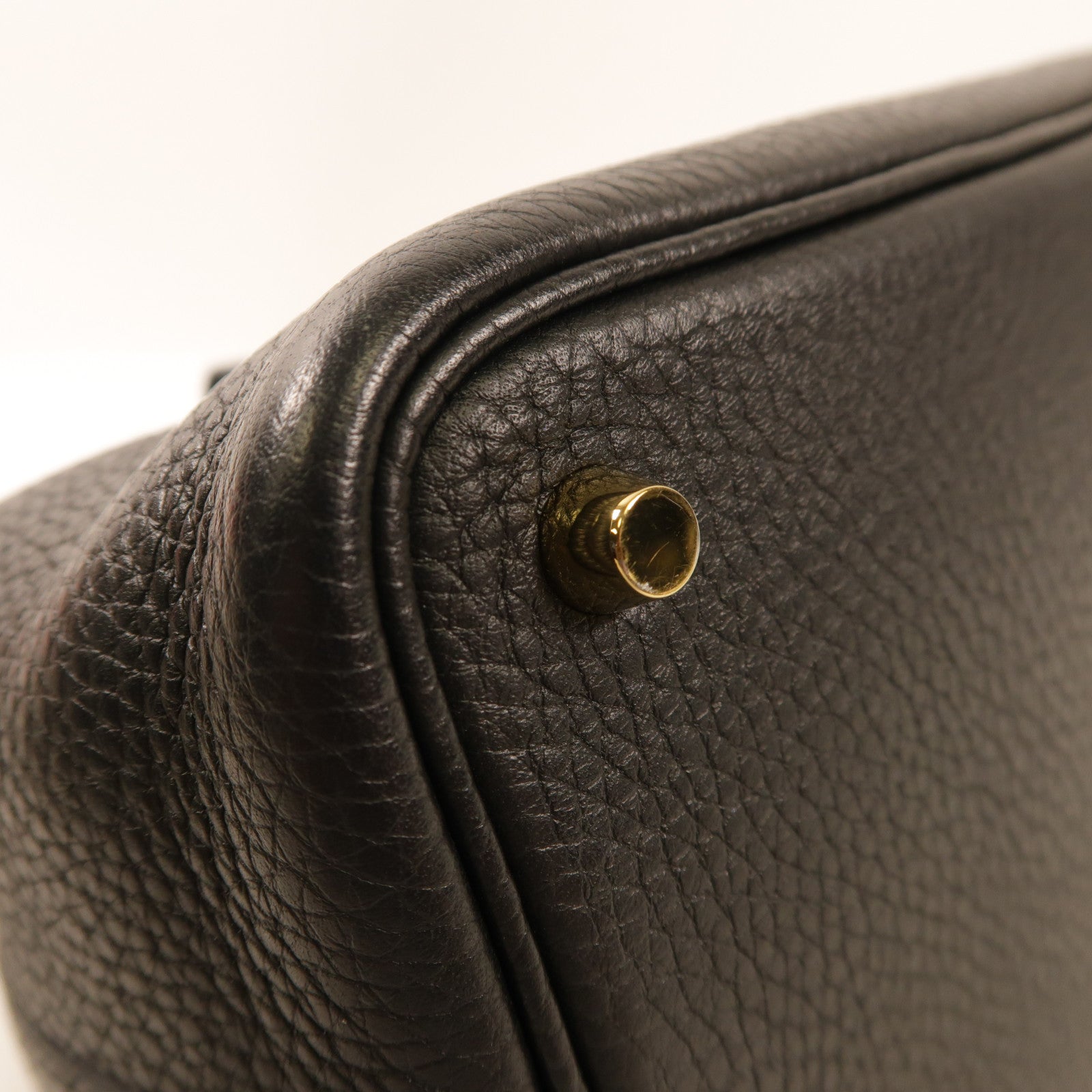 HERMES Clemence皮革Picotin PM手挽袋金扣Noir