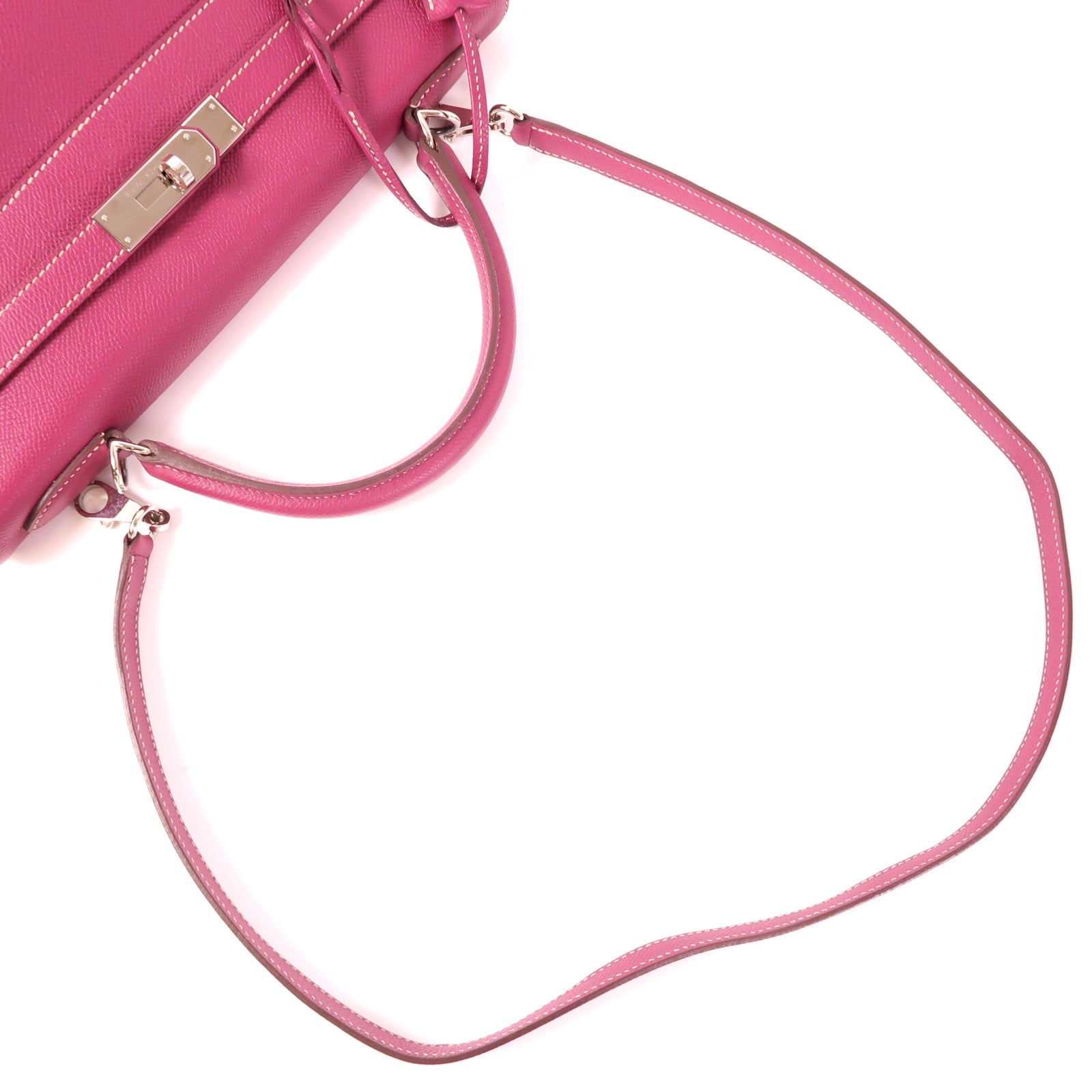 HERMES Epsom皮革Kelly 32銀扣手挽肩背兩用袋Tosca
