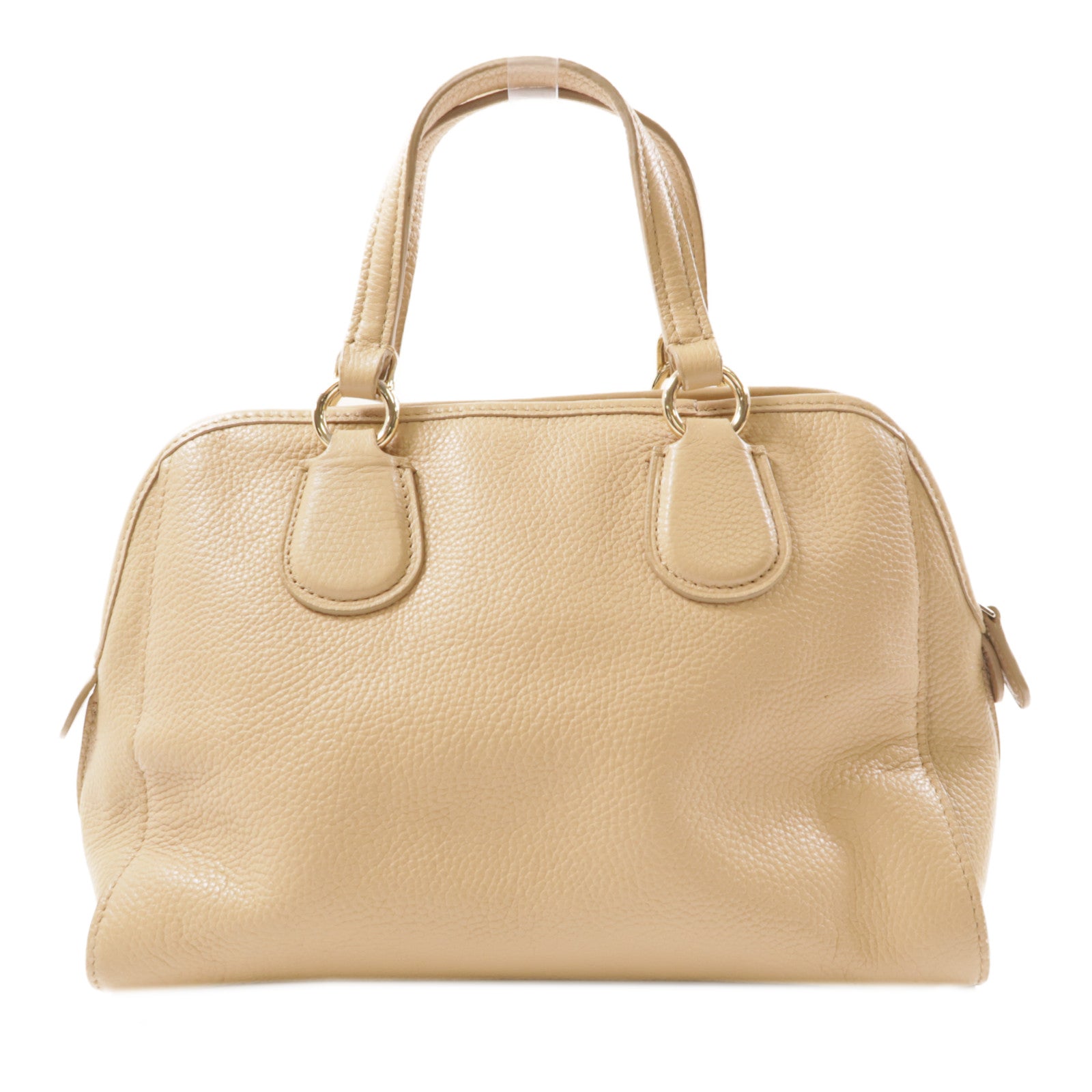 COACH 牛皮皮革Shoulder Bag金扣手挽肩背兩用袋米色