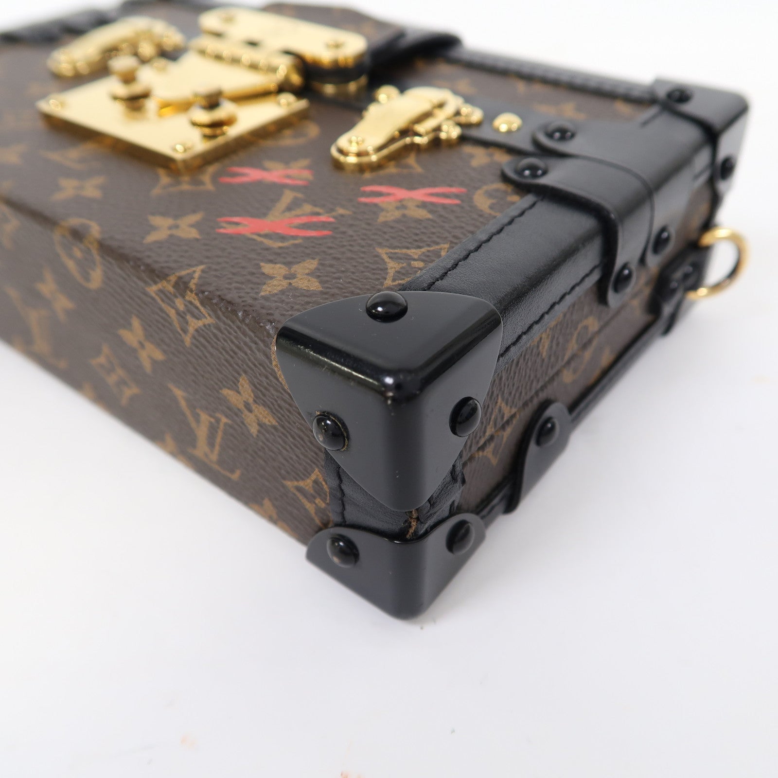 LOUIS VUITTON Monogram Petite Malle金扣肩背袋啡色