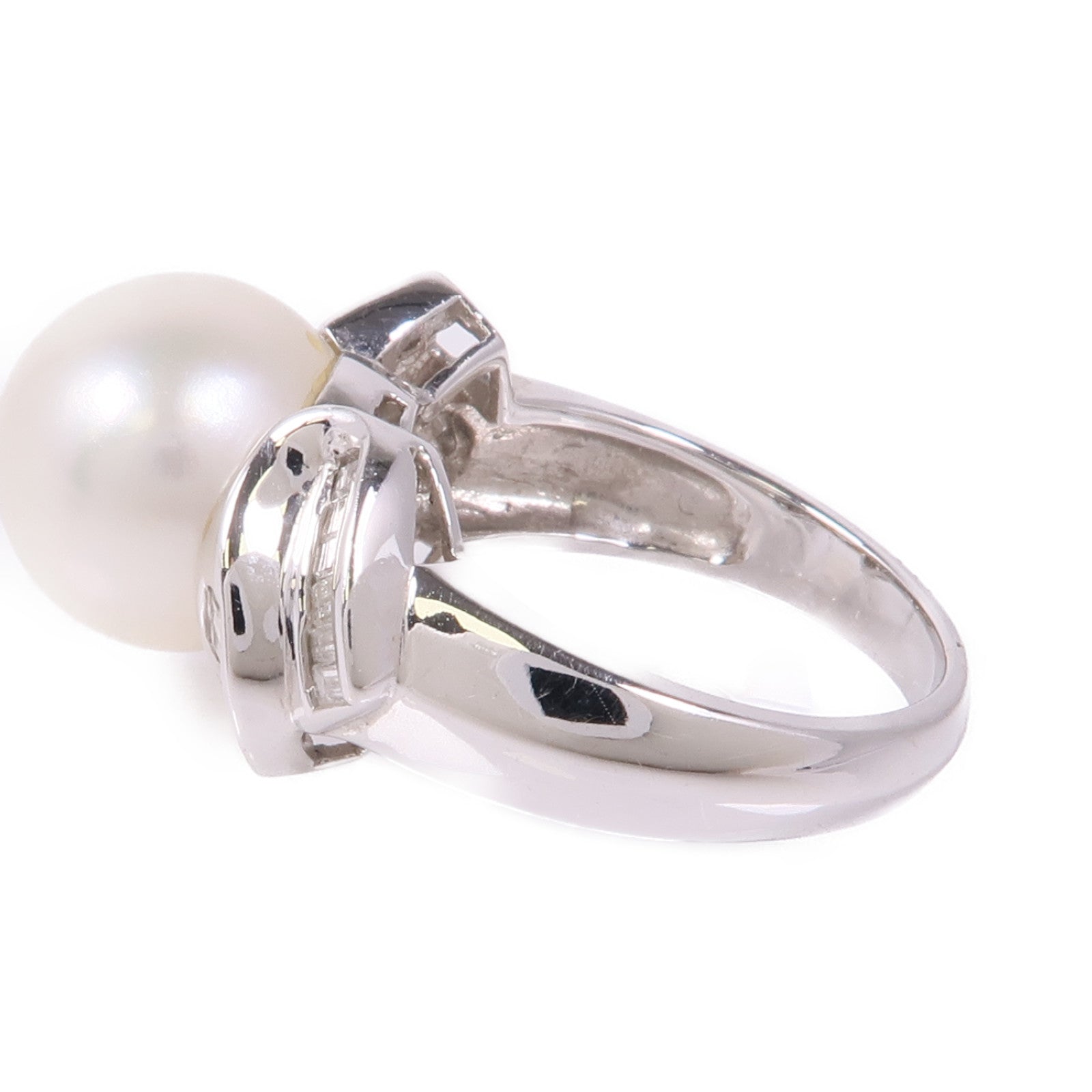 JEWELRY 18K白金Pearl/Diamond Ring珍珠/鑽石戒指US#6