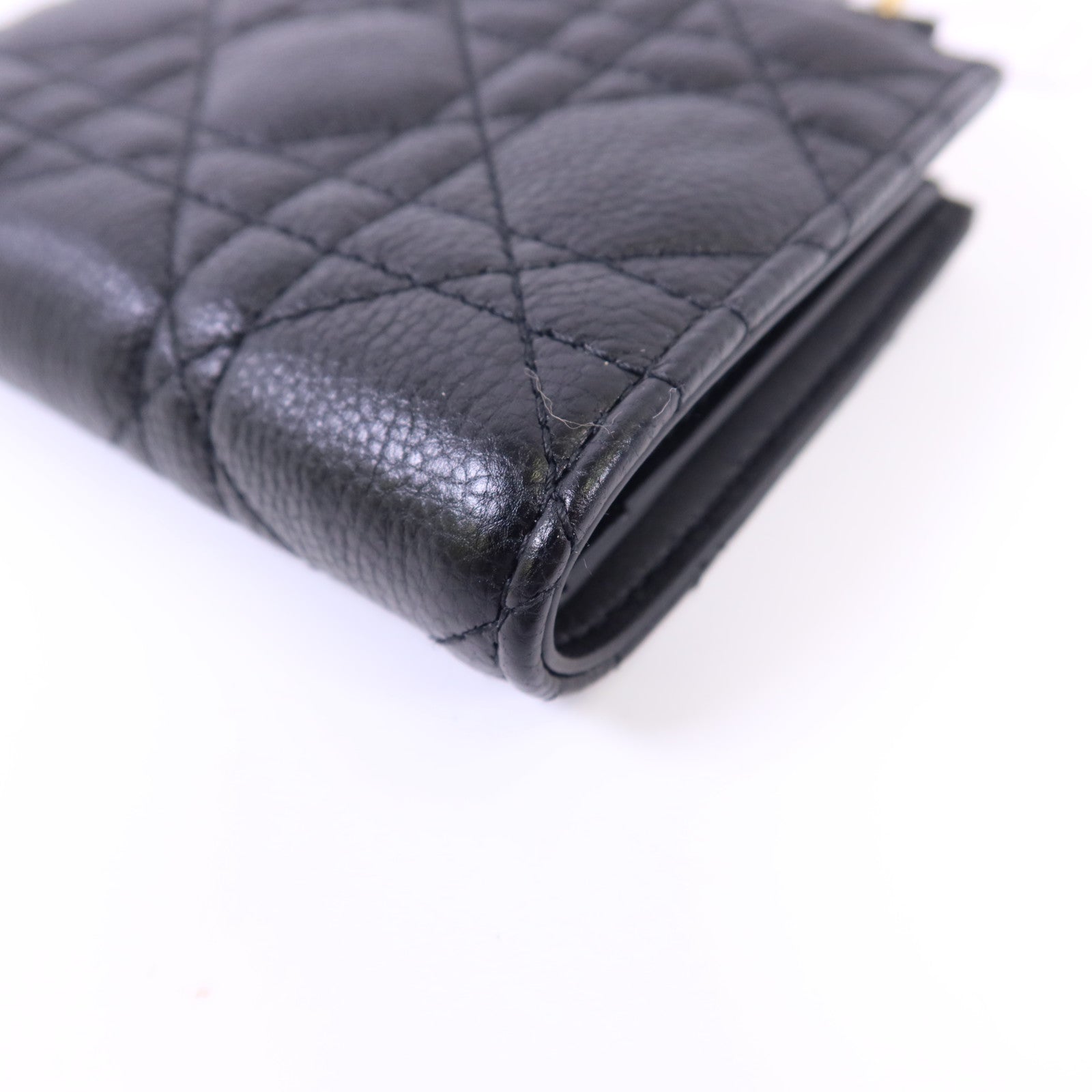 Dior 牛皮皮革Caro Dahila金扣錢包