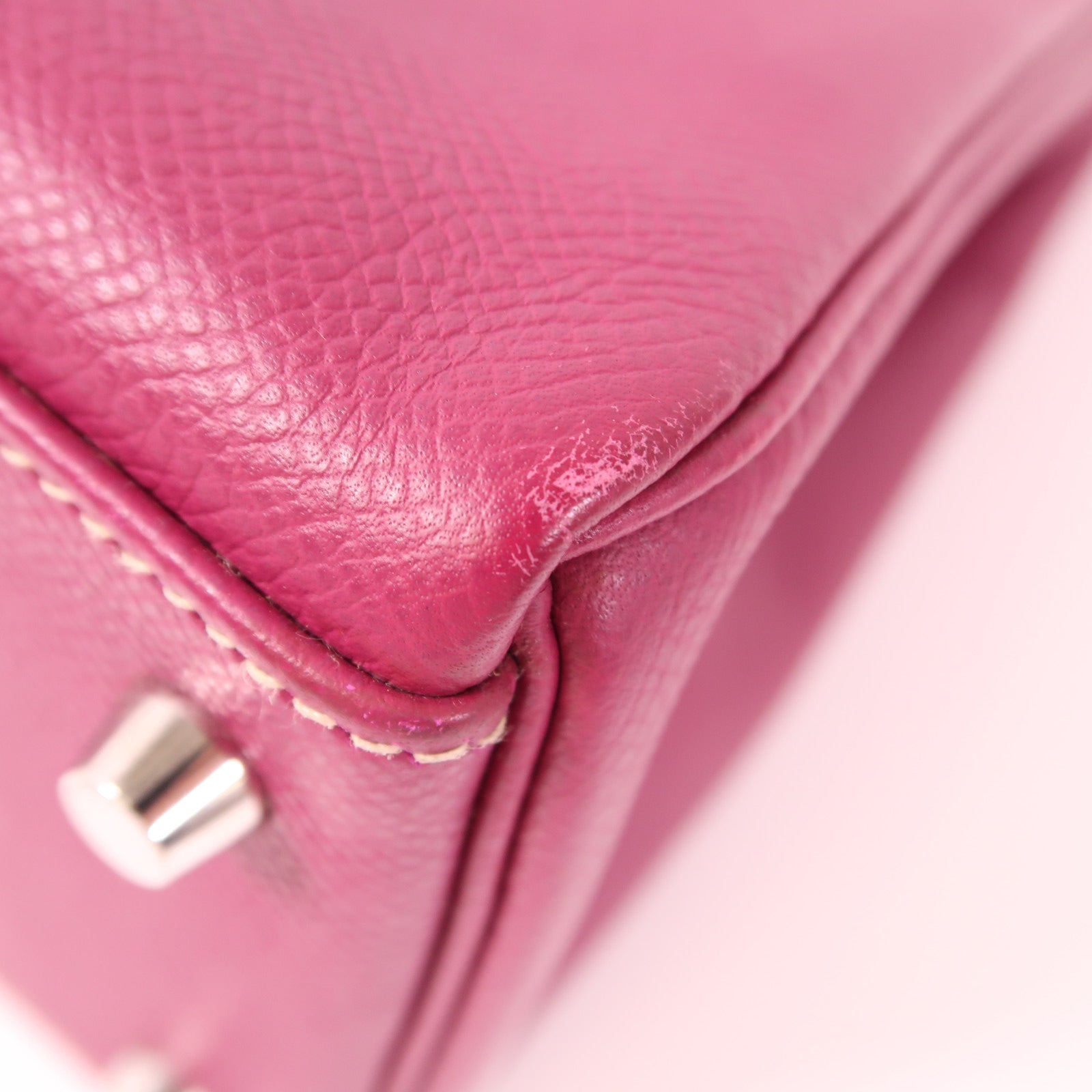 HERMES Epsom皮革Kelly 32銀扣手挽肩背兩用袋Tosca