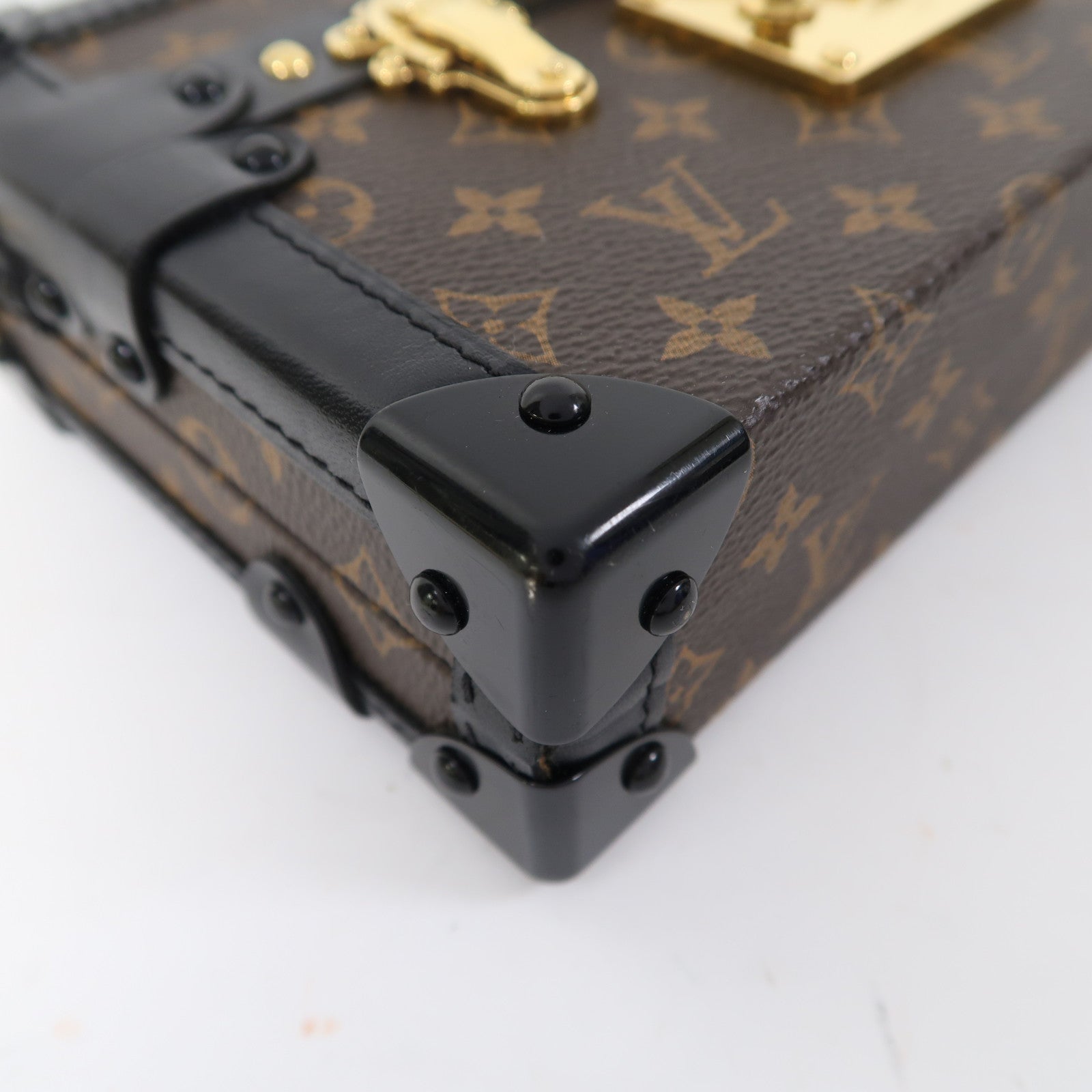 LOUIS VUITTON Monogram Petite Malle金扣肩背袋啡色