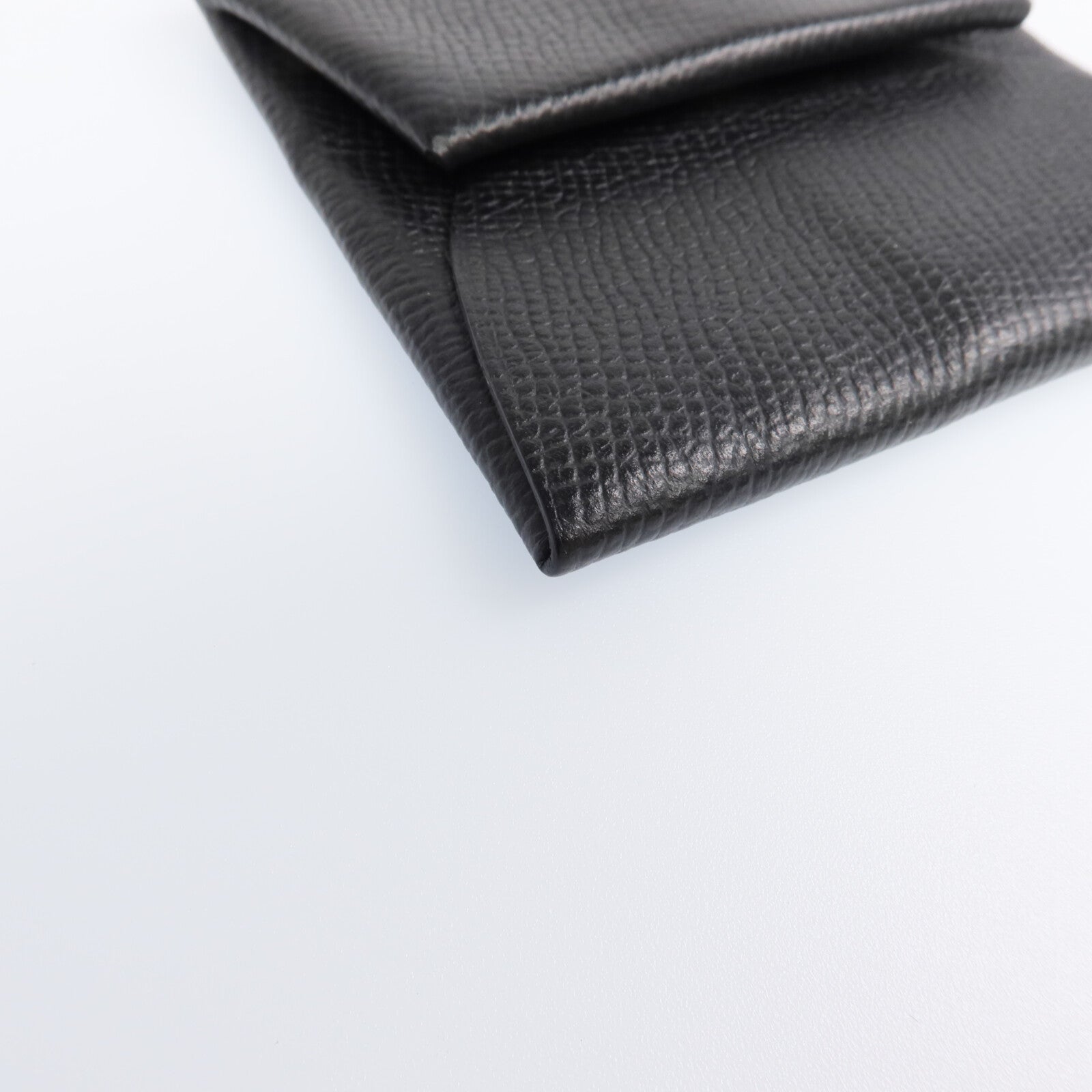 HERMES 【激減優惠】Epsom皮革Bastia銀扣零錢包Noir