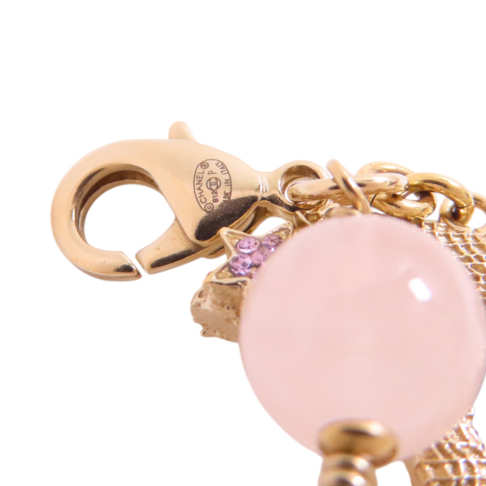 CHANEL 金屬/PVC/鑽石CC Bracelet金扣手鏈