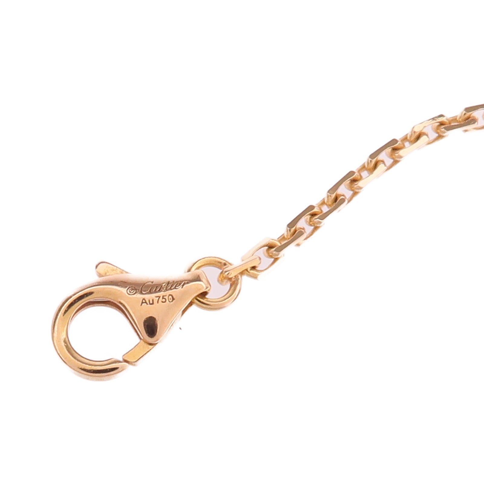 CARTIER 18K玫瑰金Love Necklace Half-Paved鑽石項鍊