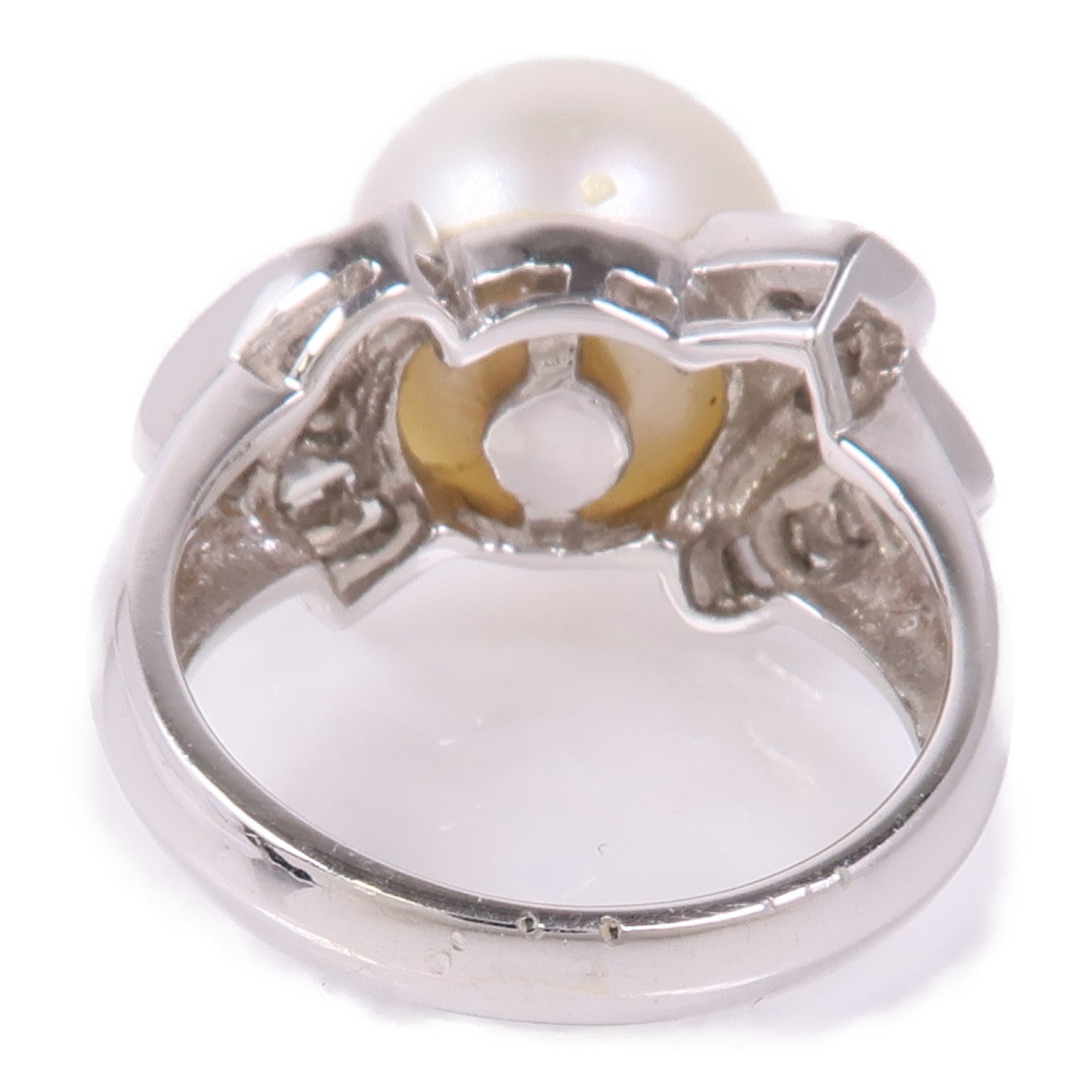 JEWELRY 18K白金Pearl/Diamond Ring珍珠/鑽石戒指US#6