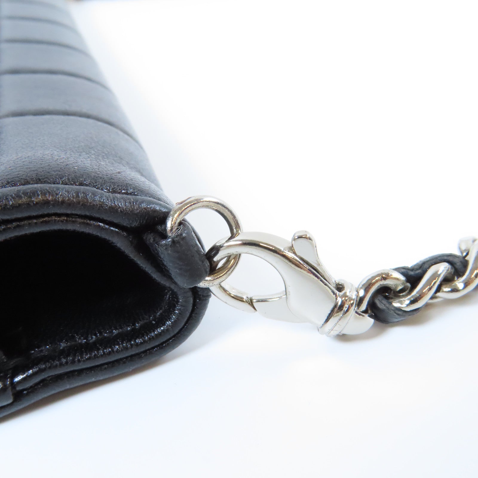 CHANEL 【激減優惠】羊皮皮革Chain Shoulder Bag銀扣鏈帶肩背袋黑色