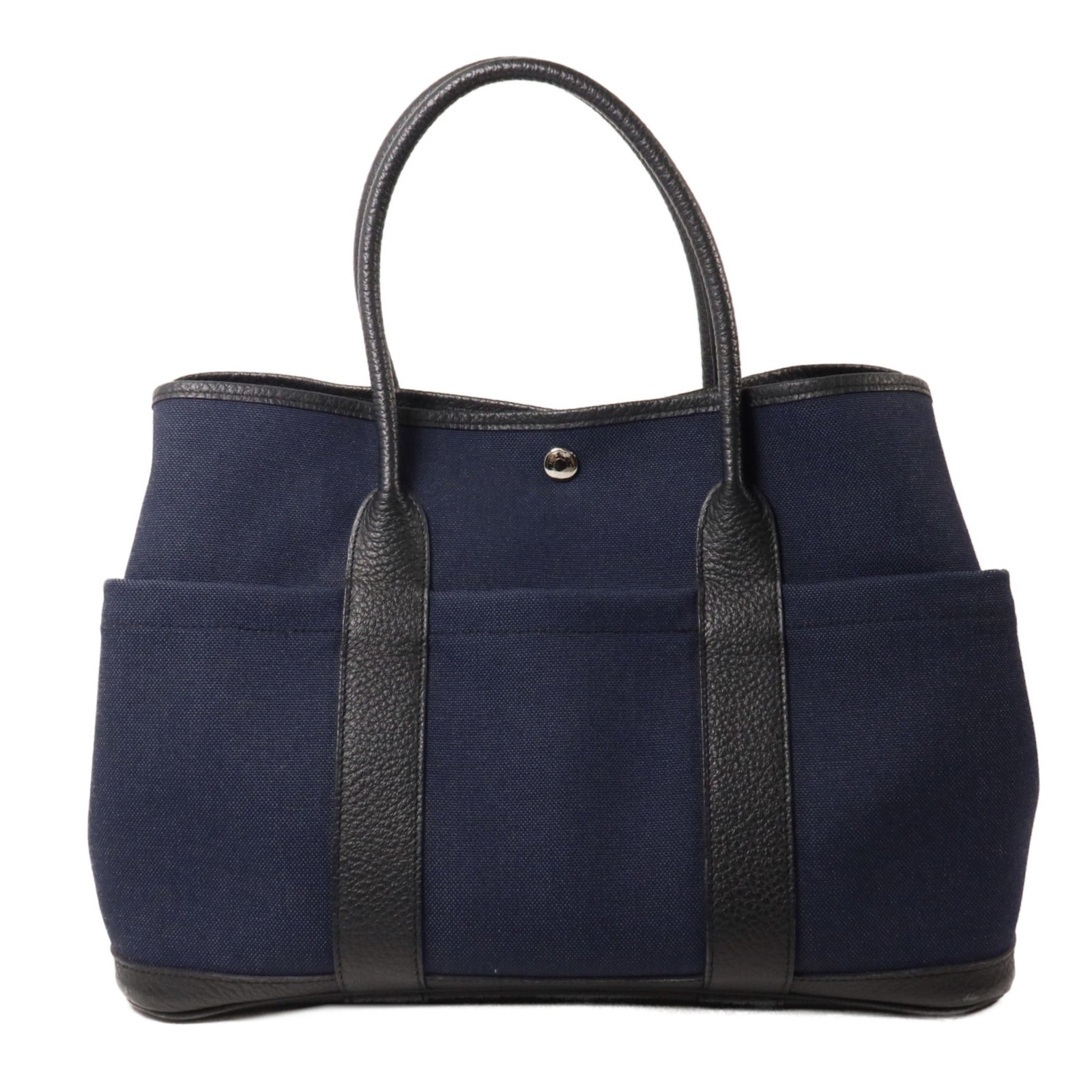 HERMES 帆布Garden Party Pocket 36手挽袋Bleu Nuit/Noir