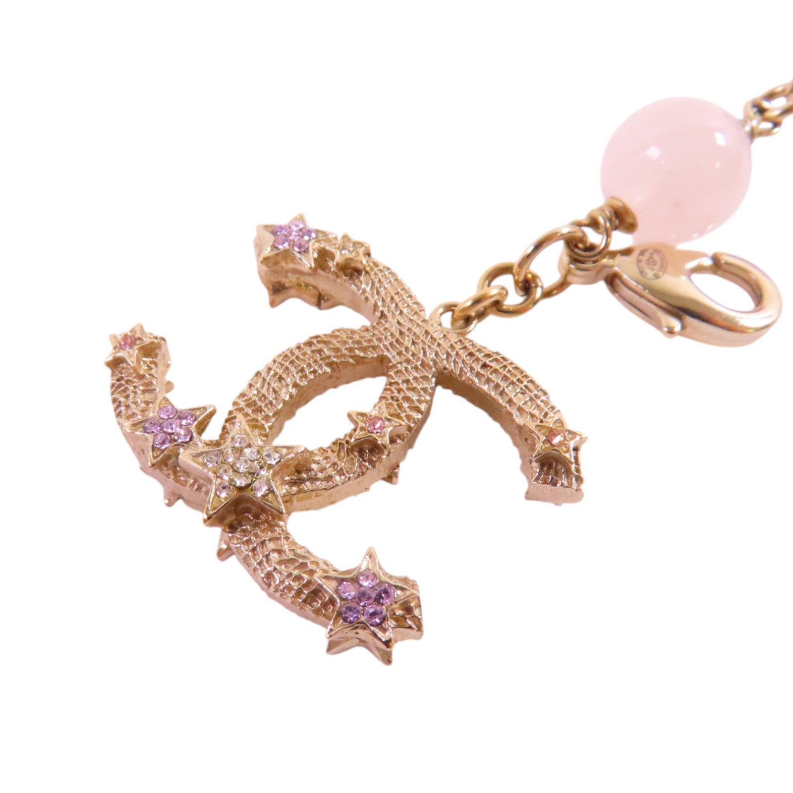CHANEL 金屬/PVC/鑽石CC Bracelet金扣手鏈