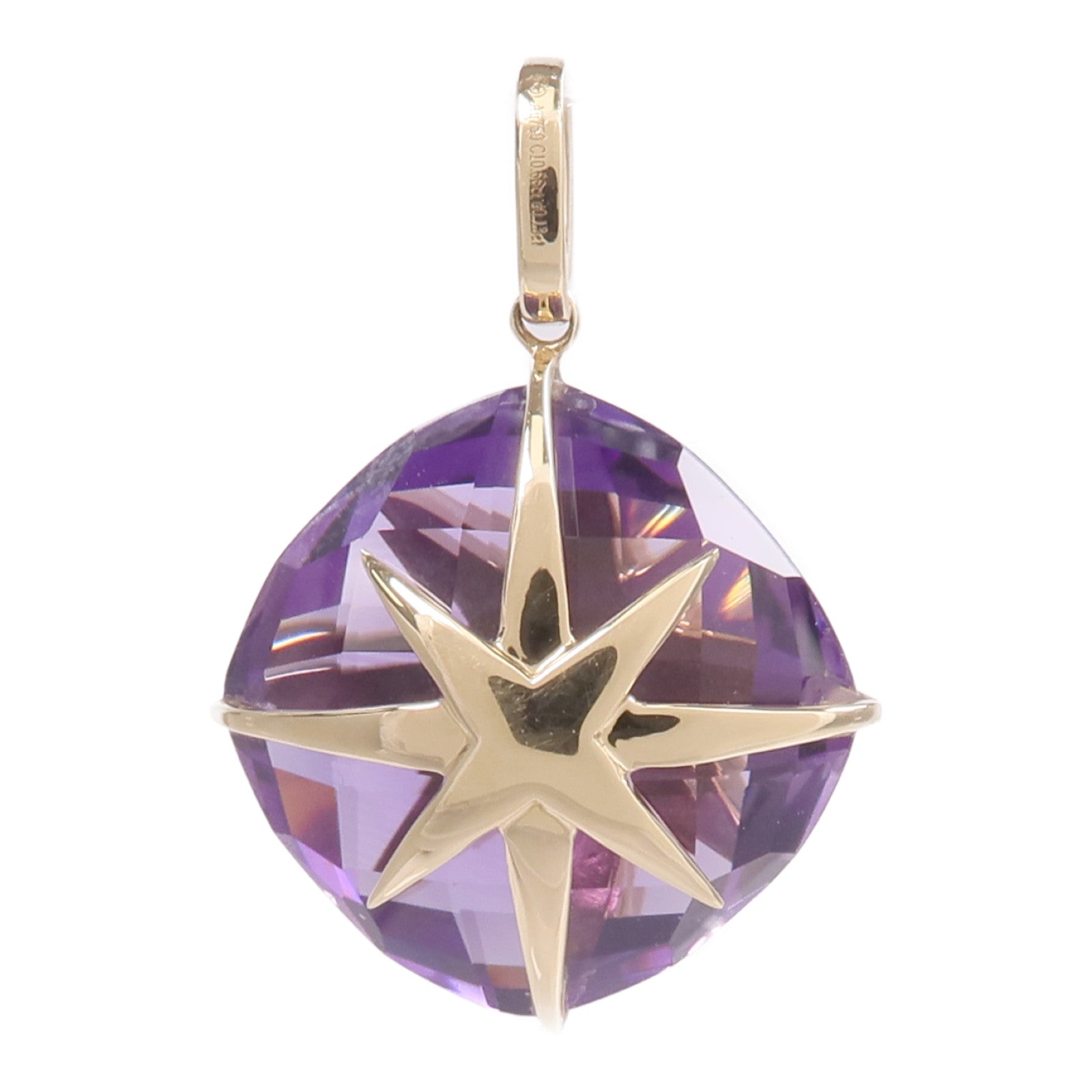 JEWELRY 18K黃金Amethyst Pendant Top紫晶/鑽石吊墜