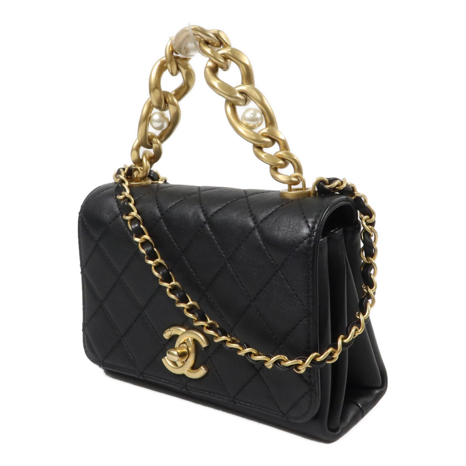 CHANEL 牛皮皮革Minimatelasse Chain手挽肩背兩用袋