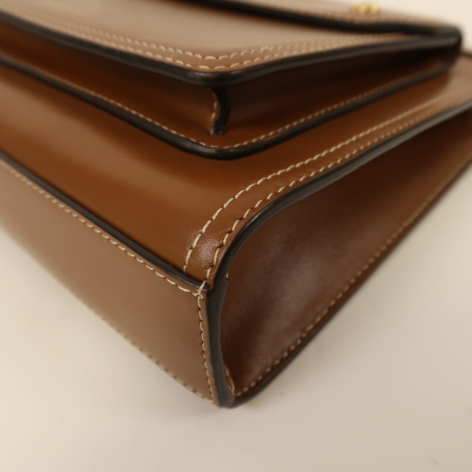 BURBERRY 小牛皮皮革Pocket Bag金扣手挽肩背兩用袋啡色