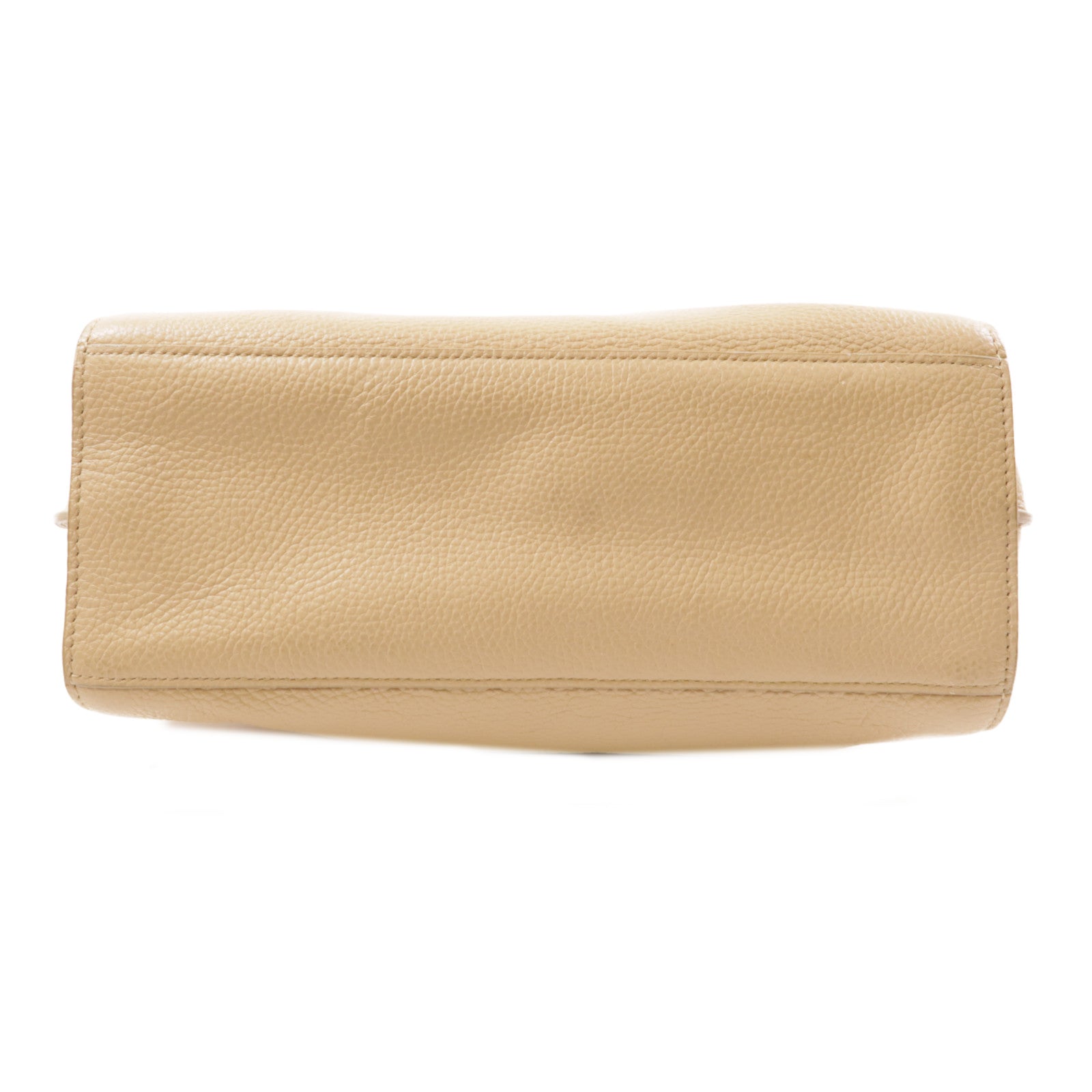 COACH 牛皮皮革Shoulder Bag金扣手挽肩背兩用袋米色