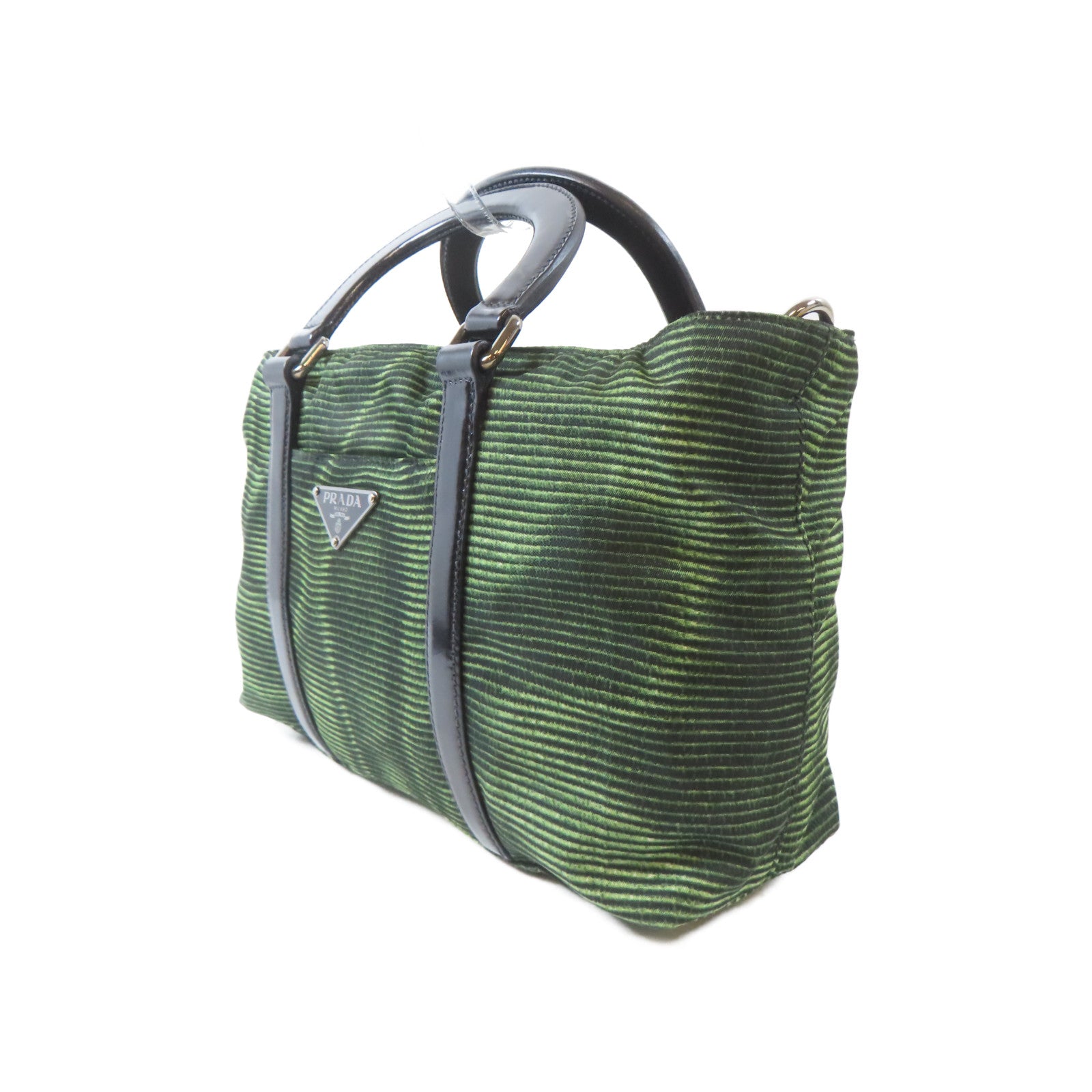 PRADA 尼龍2 Way Shoulder Bag銀扣手挽肩背兩用袋綠色