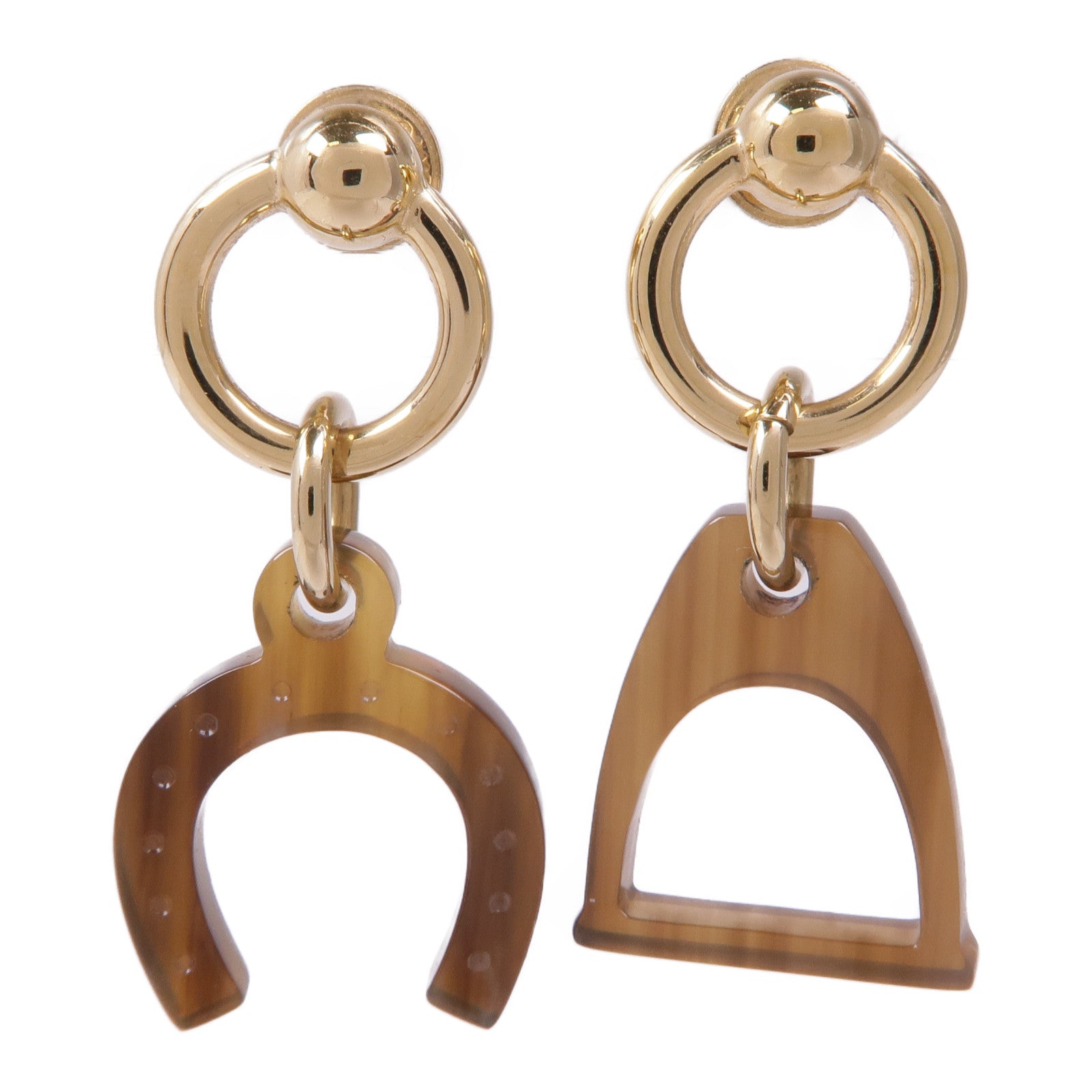 HERMES 水牛角/金屬Horn Earrings耳環