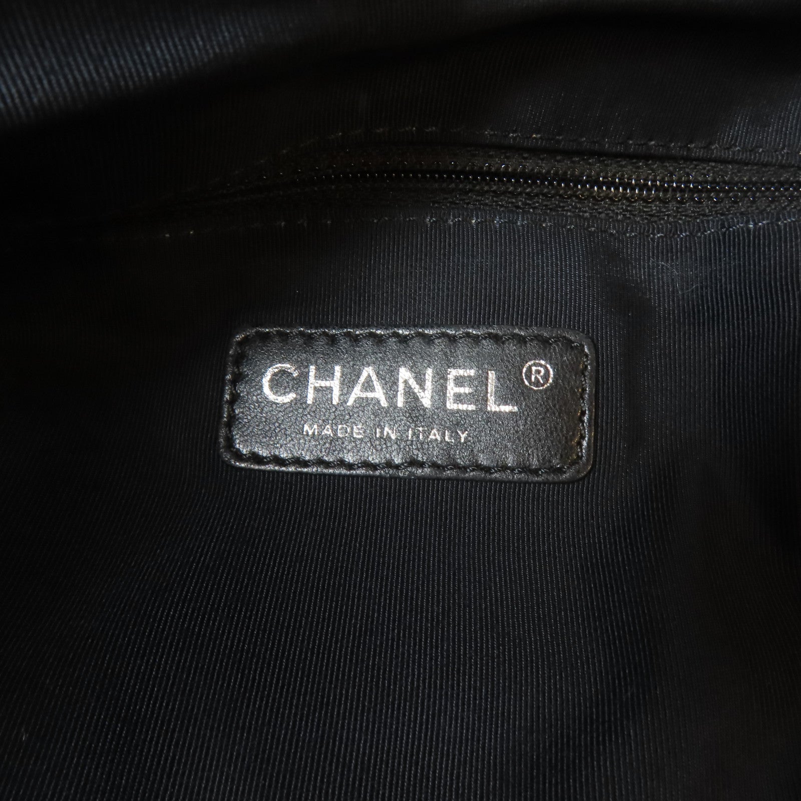 CHANEL 菱格牛皮皮革Tote Bag銀扣手挽袋銀色