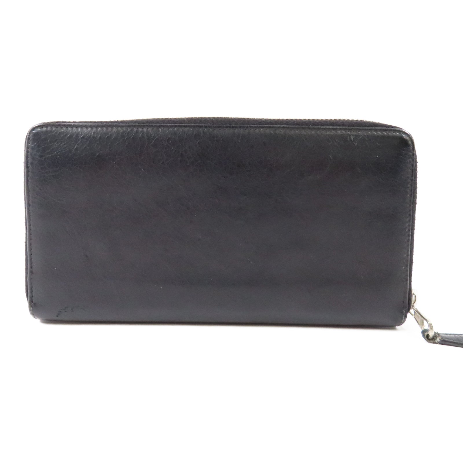 BALENCIAGA 牛皮皮革Long Wallet銀扣長錢包黑色