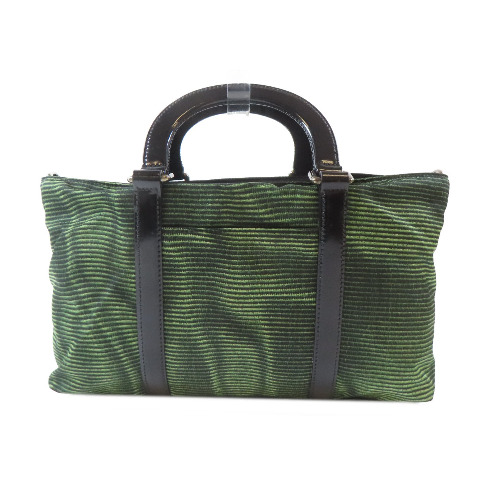 PRADA 尼龍2 Way Shoulder Bag銀扣手挽肩背兩用袋綠色