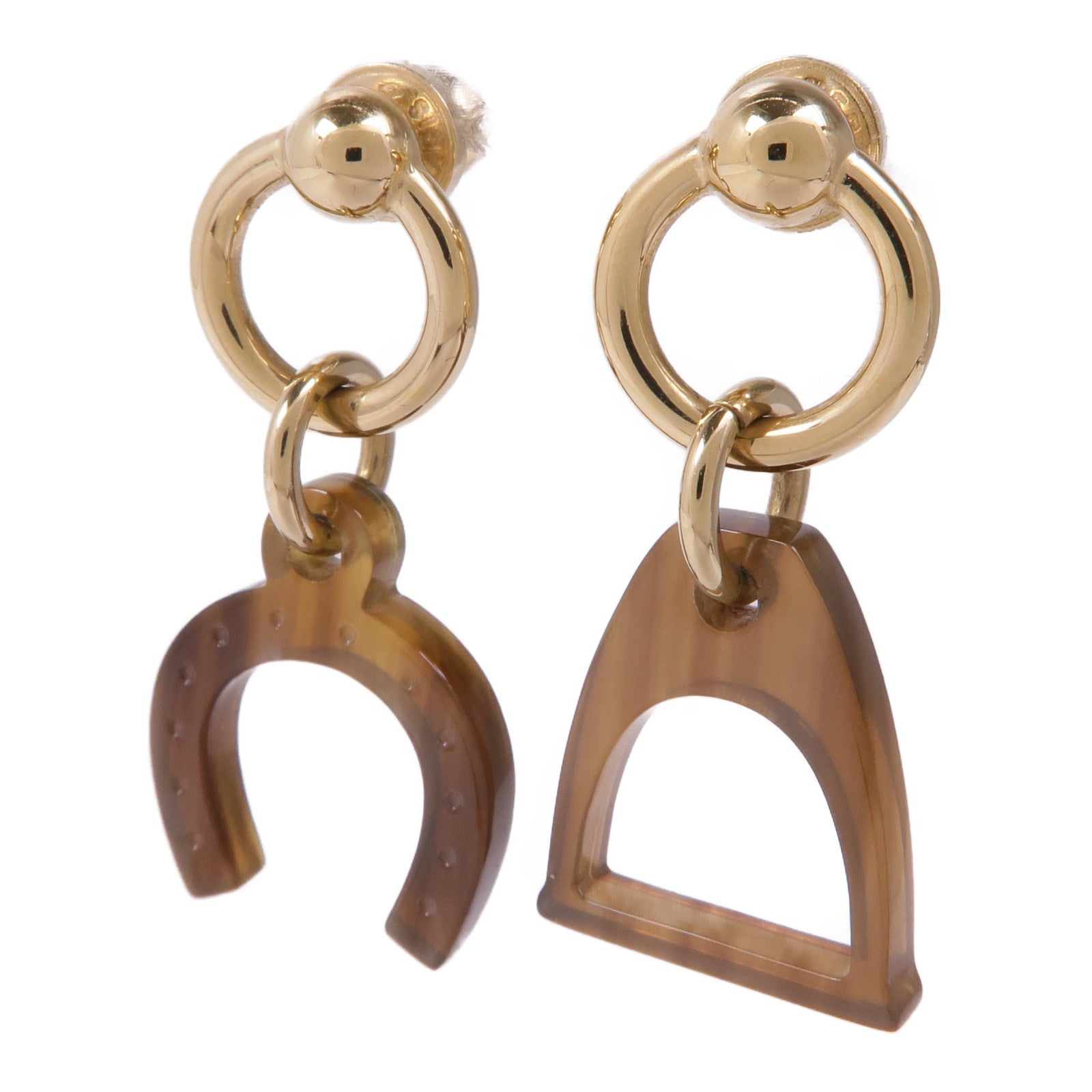 HERMES 水牛角/金屬Horn Earrings耳環