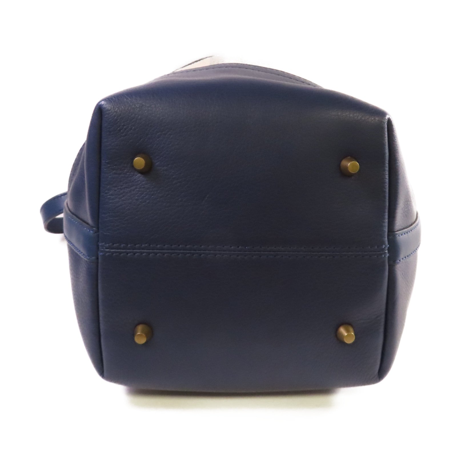 BURBERRY 帆布/牛皮皮革2Way Shoulder Bag金扣手挽肩背兩用袋啡色/藍色