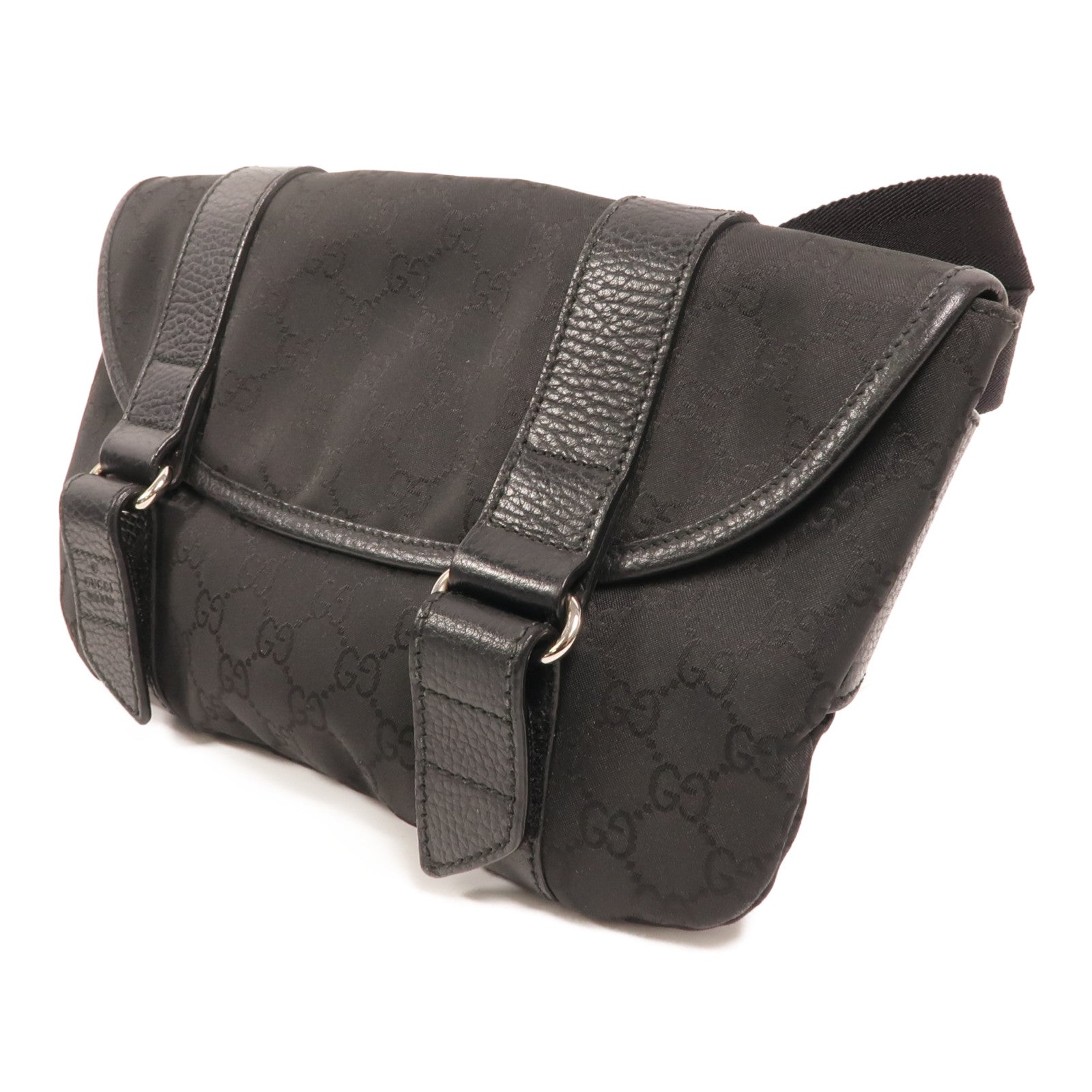 GUCCI 尼龍Waist Bag銀扣腰包
