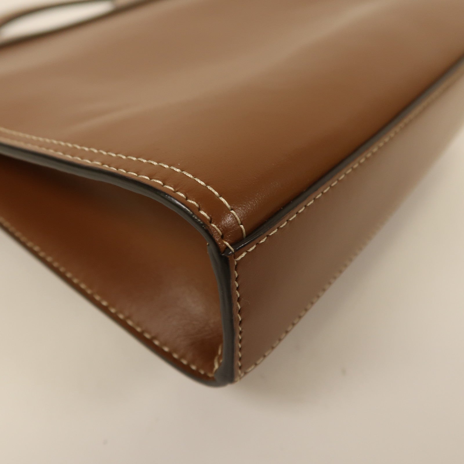BURBERRY 小牛皮皮革Pocket Bag金扣手挽肩背兩用袋啡色