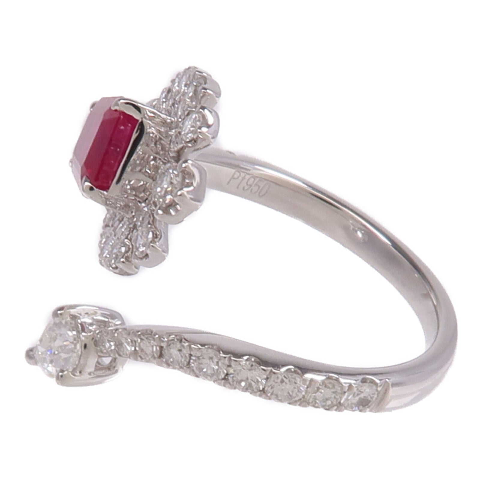 JEWELRY PT950鉑金Ring紅寶石/鑽石戒指
