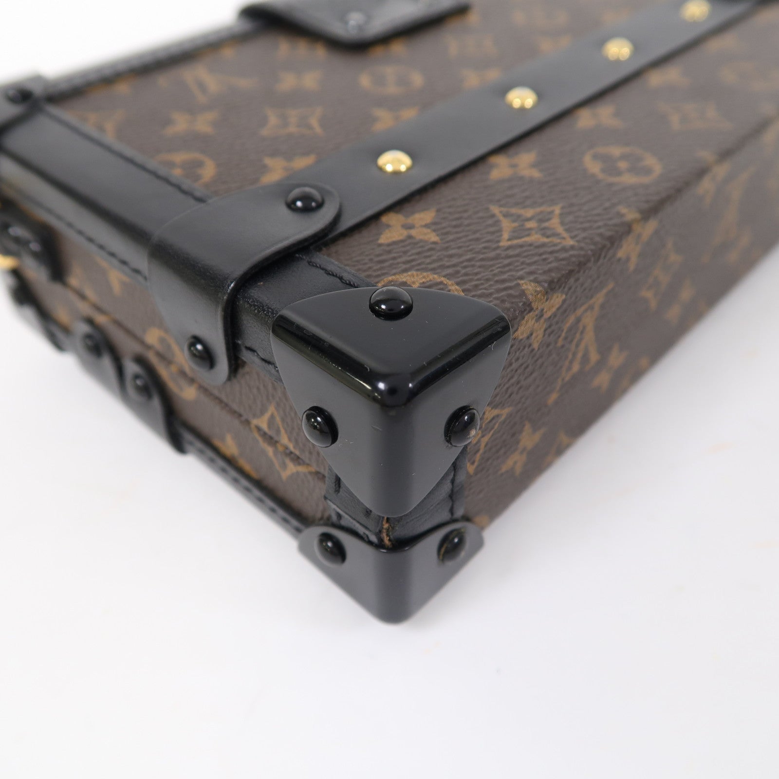 LOUIS VUITTON Monogram Petite Malle金扣肩背袋啡色