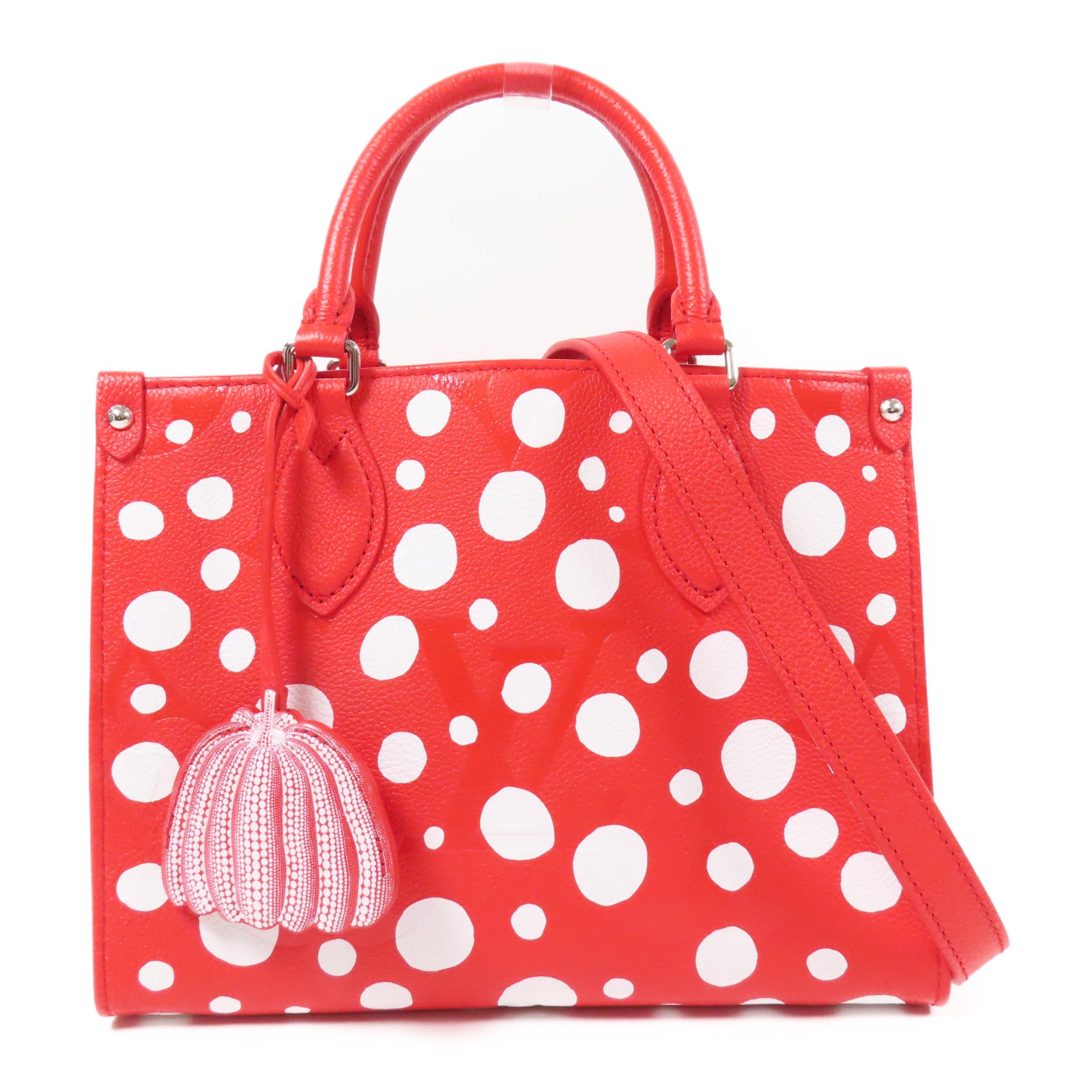 LOUIS VUITTON 【激減優惠】Monogram Empreinte Yayoi Kusama On The Go PM銀扣手挽肩背兩用袋