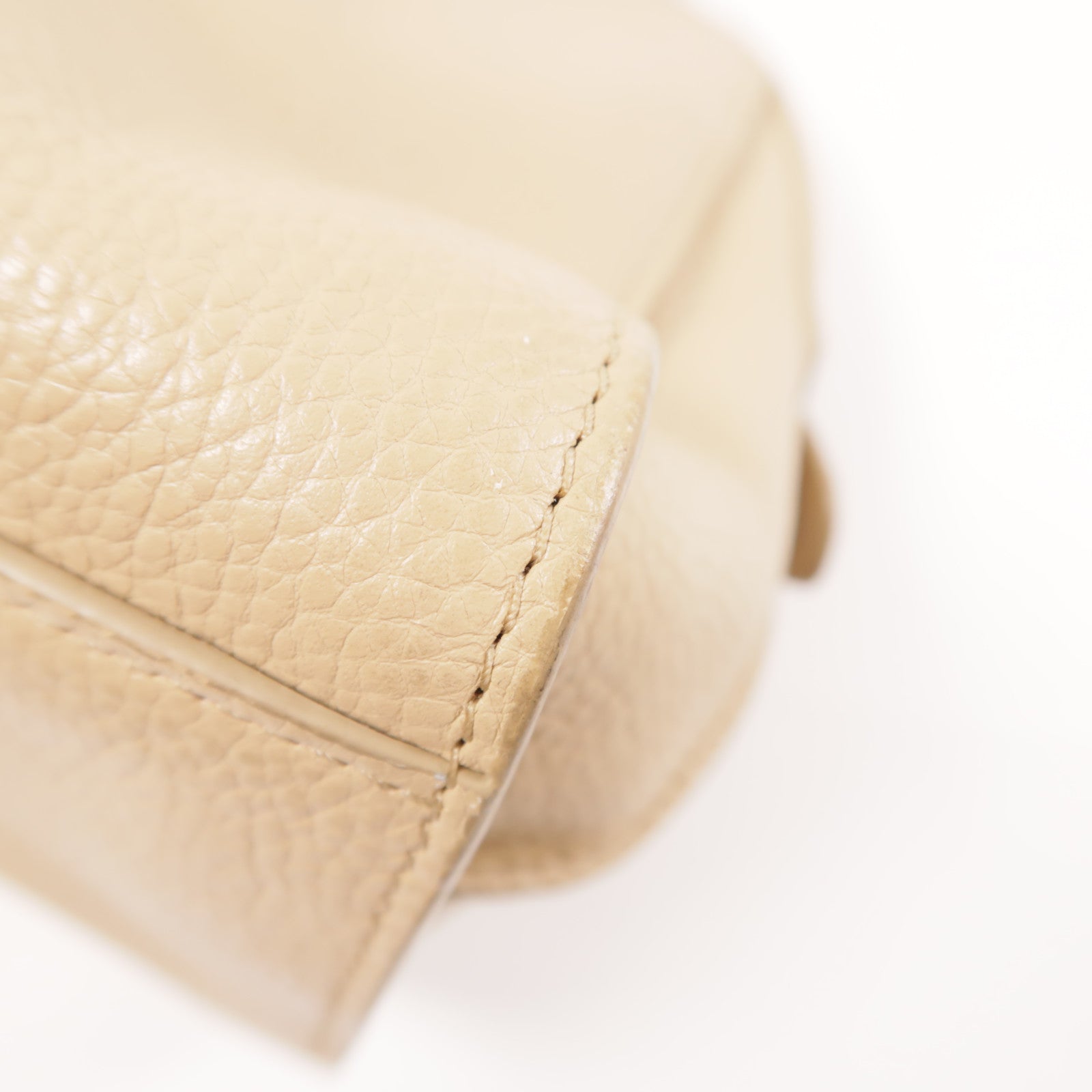 COACH 牛皮皮革Shoulder Bag金扣手挽肩背兩用袋米色