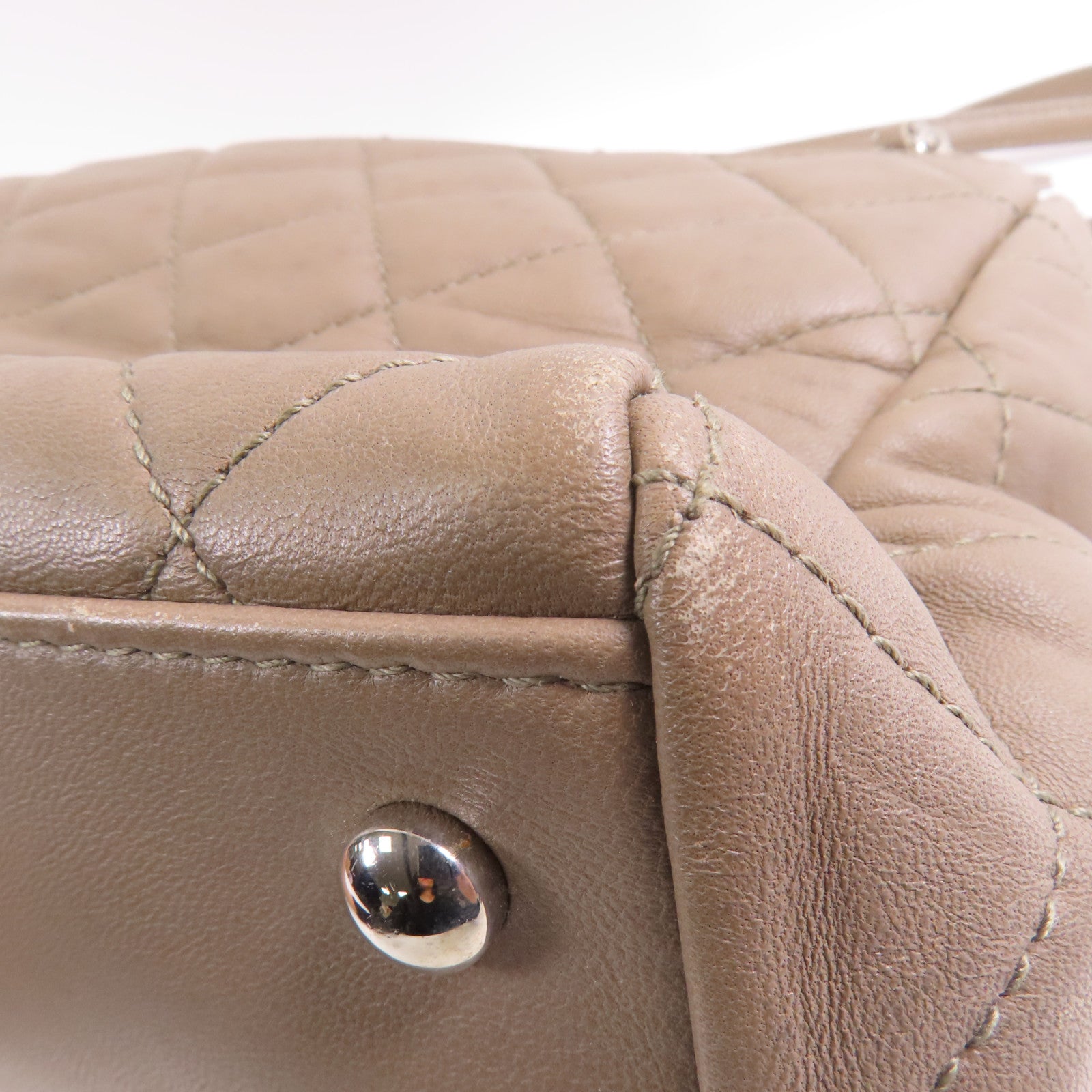 CHANEL 牛皮皮革Chain Shoulder銀扣鏈帶肩背袋