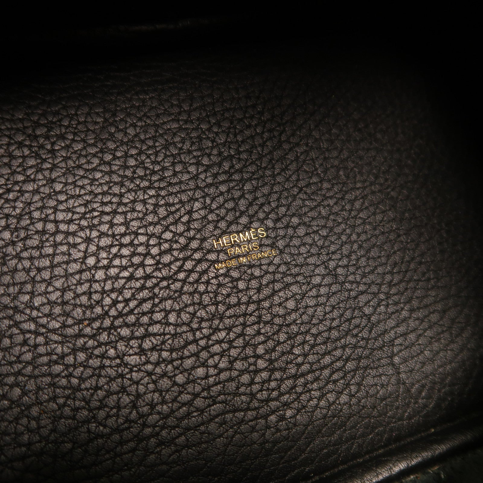HERMES Clemence皮革Picotin PM手挽袋金扣Noir
