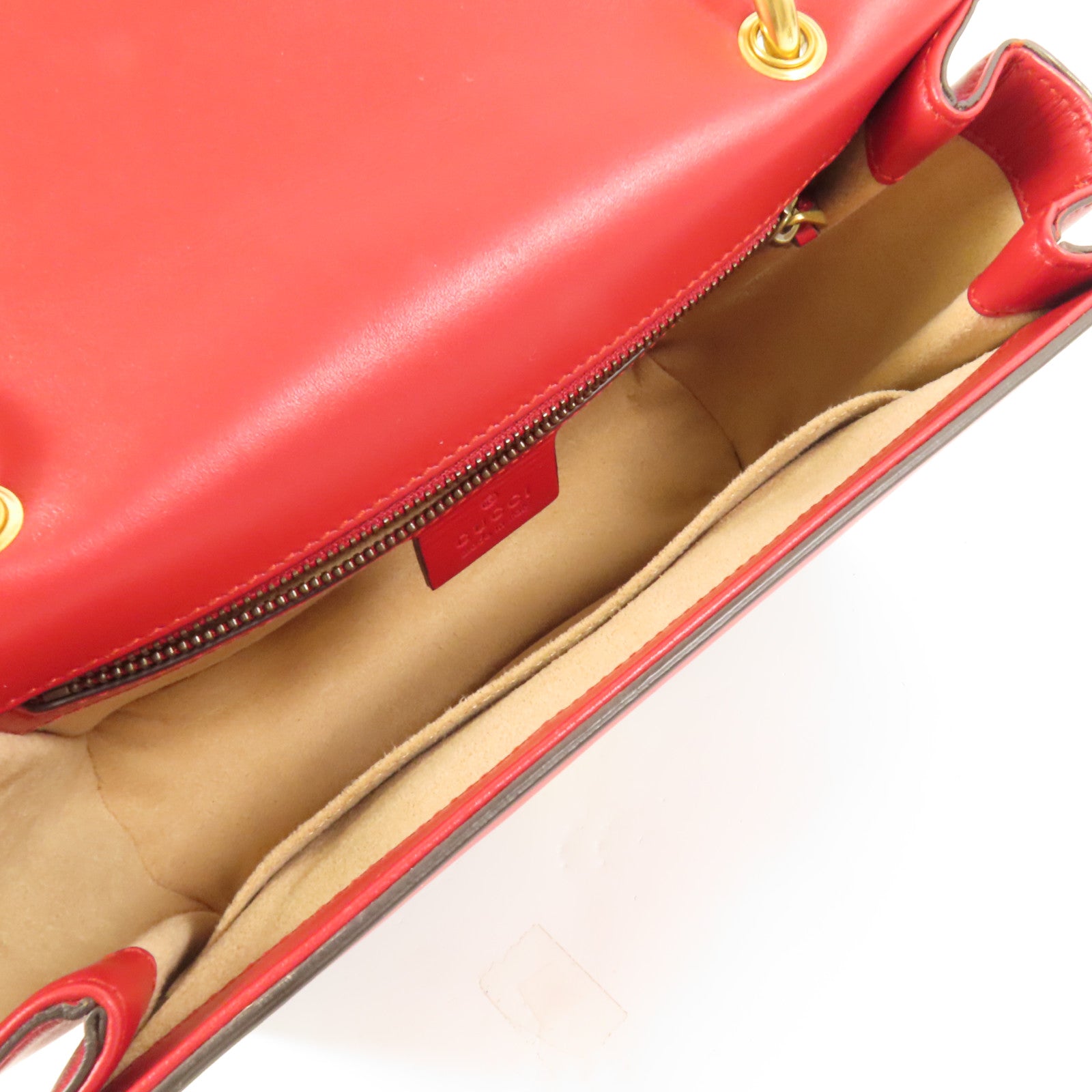 GUCCI 【激減優惠】牛皮皮革Queen Margaret Bee金扣肩背袋