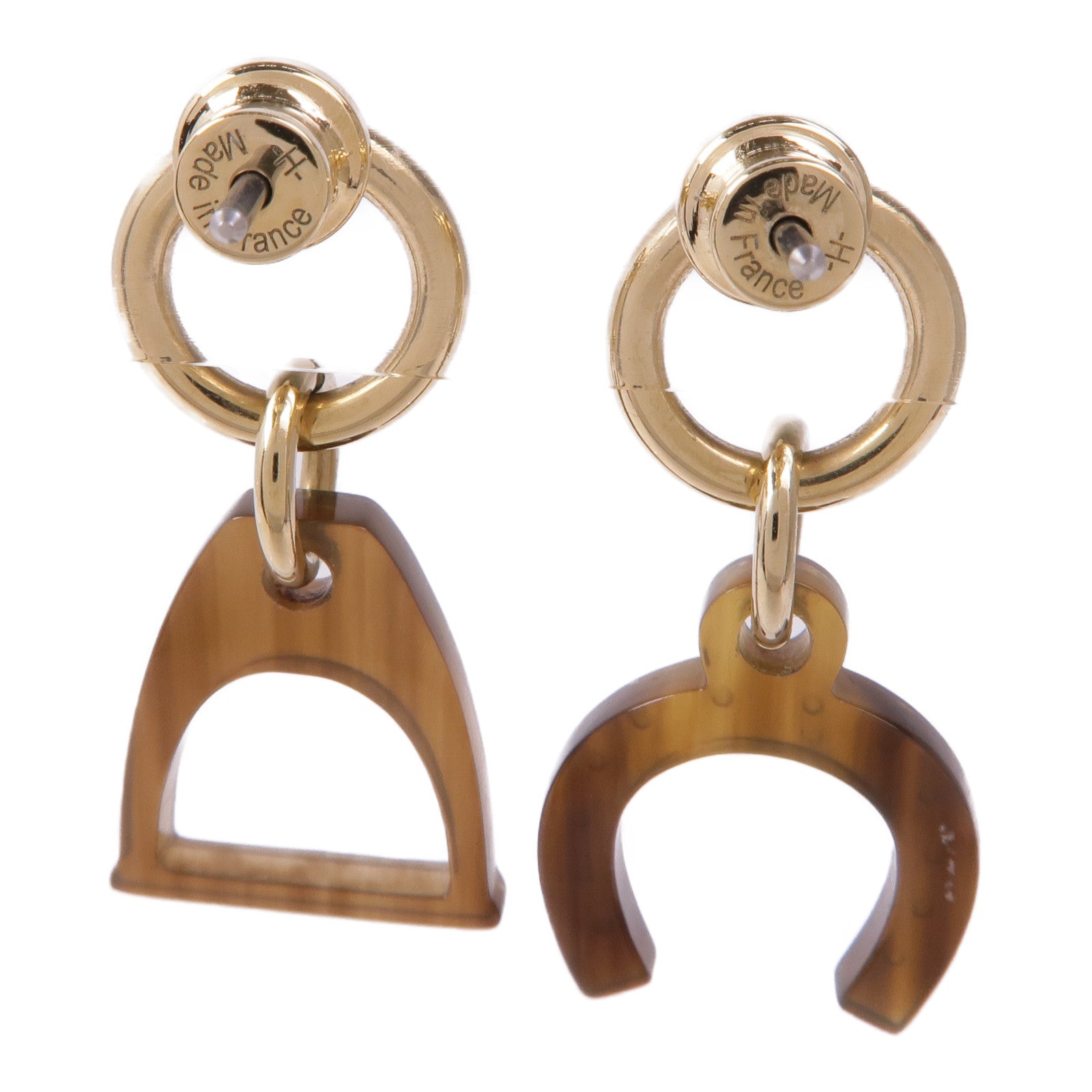 HERMES 水牛角/金屬Horn Earrings耳環