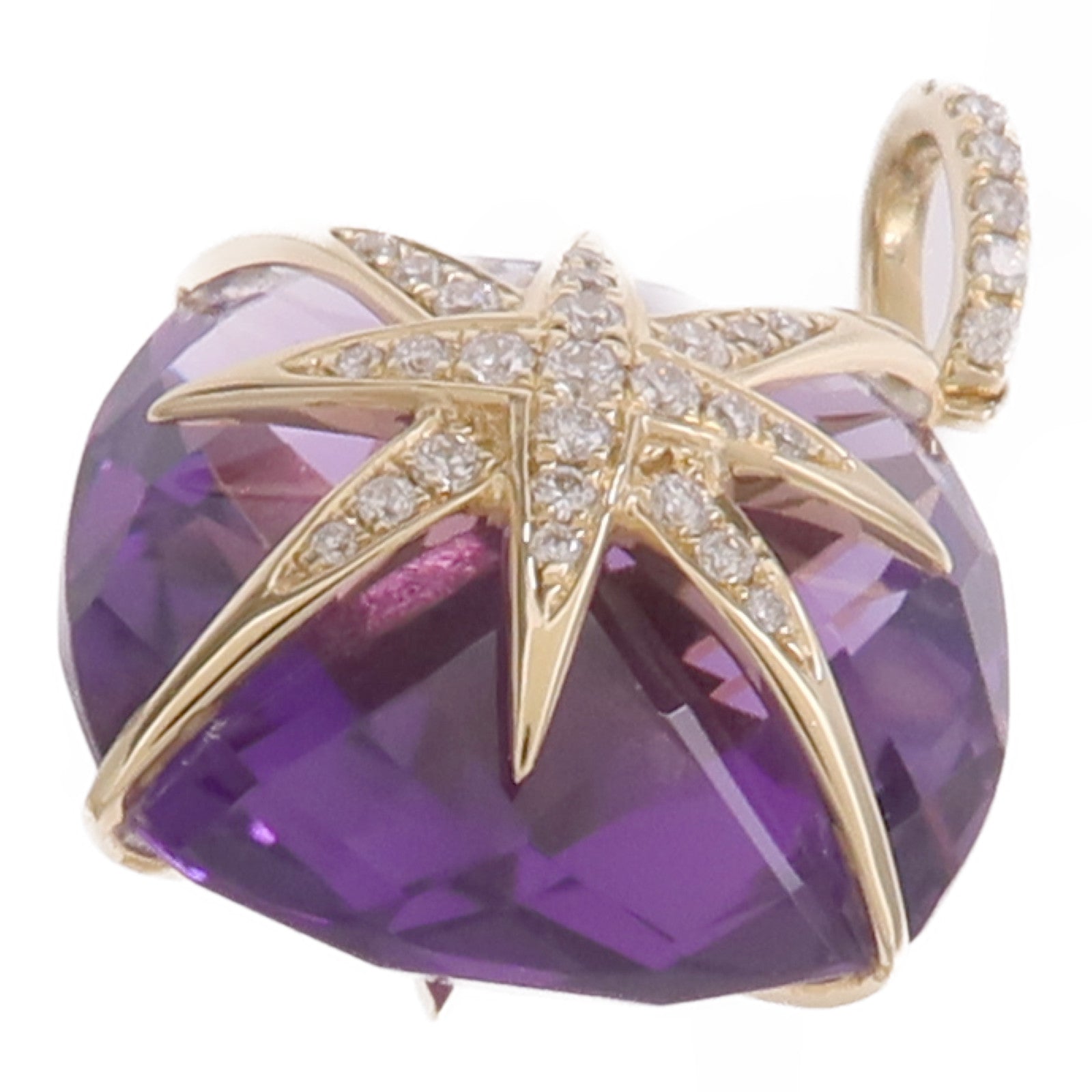 JEWELRY 18K黃金Amethyst Pendant Top紫晶/鑽石吊墜