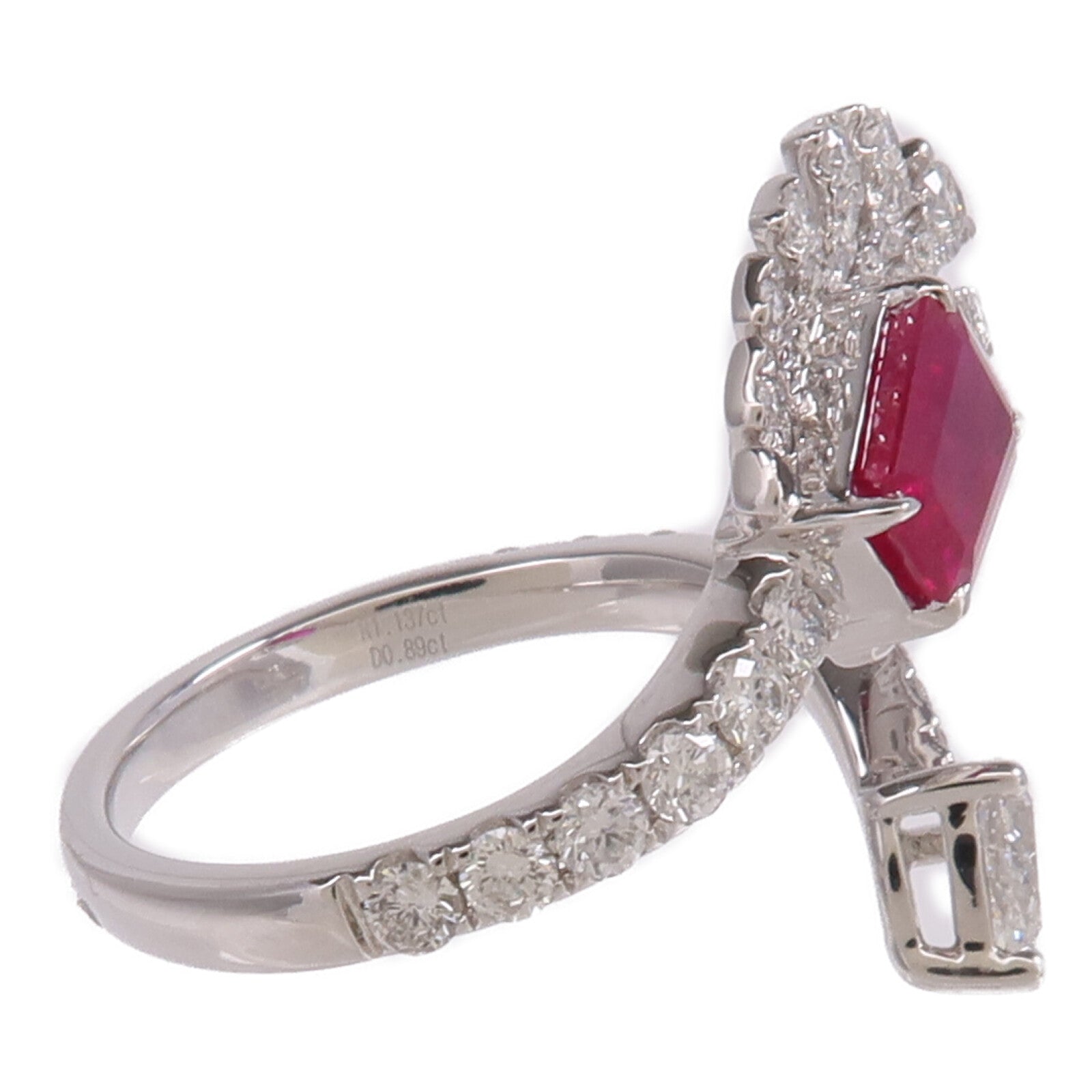 JEWELRY PT950鉑金Ring紅寶石/鑽石戒指