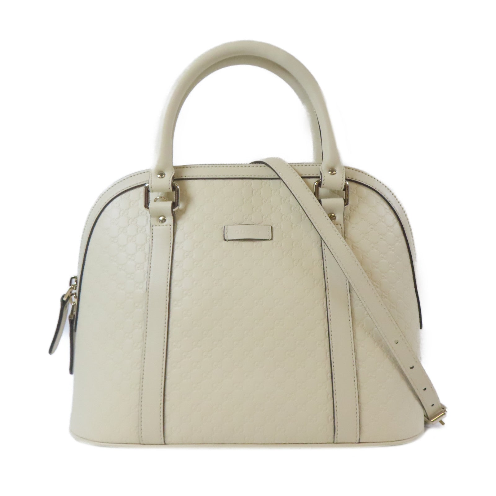 GUCCI 【激減優惠】皮革2 Way Shoulder Bag金扣手挽肩背兩用袋米色