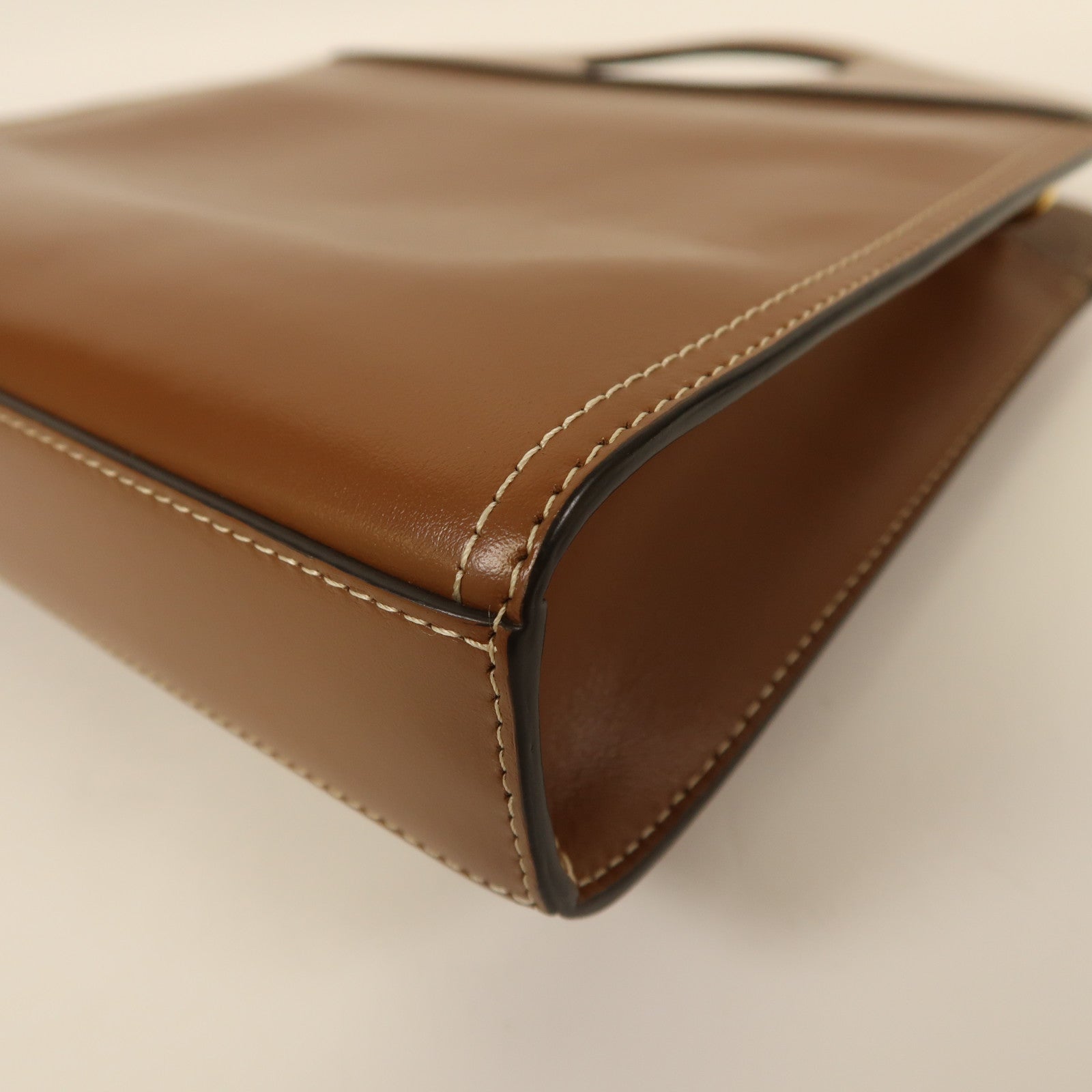 BURBERRY 小牛皮皮革Pocket Bag金扣手挽肩背兩用袋啡色