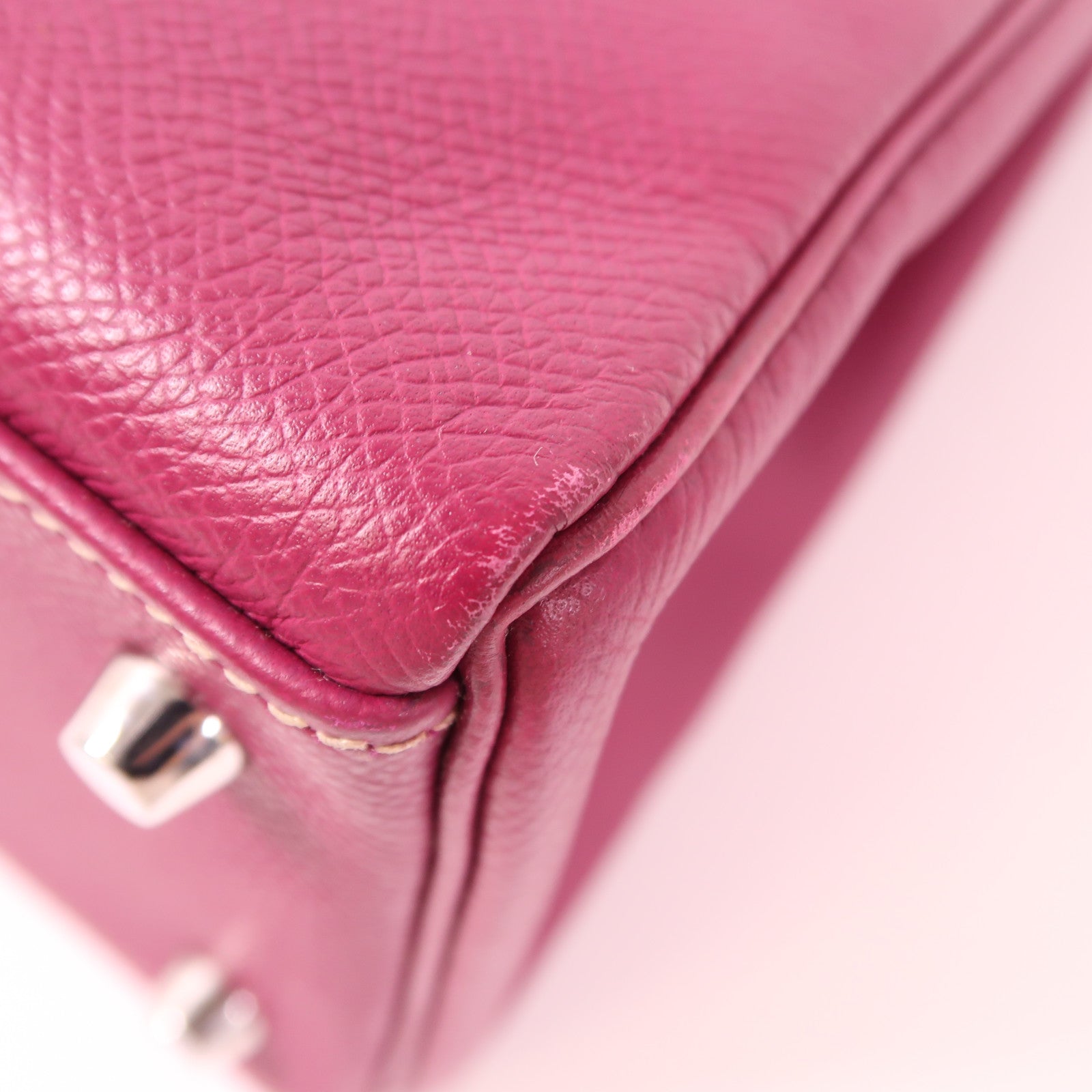 HERMES Epsom皮革Kelly 32銀扣手挽肩背兩用袋Tosca