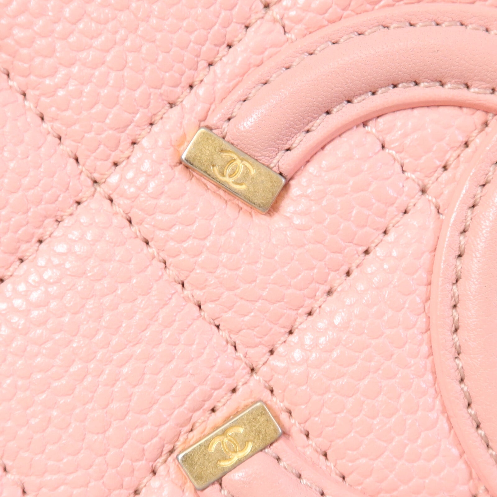 CHANEL 牛皮皮革Vanity Case金扣鏈帶肩背袋