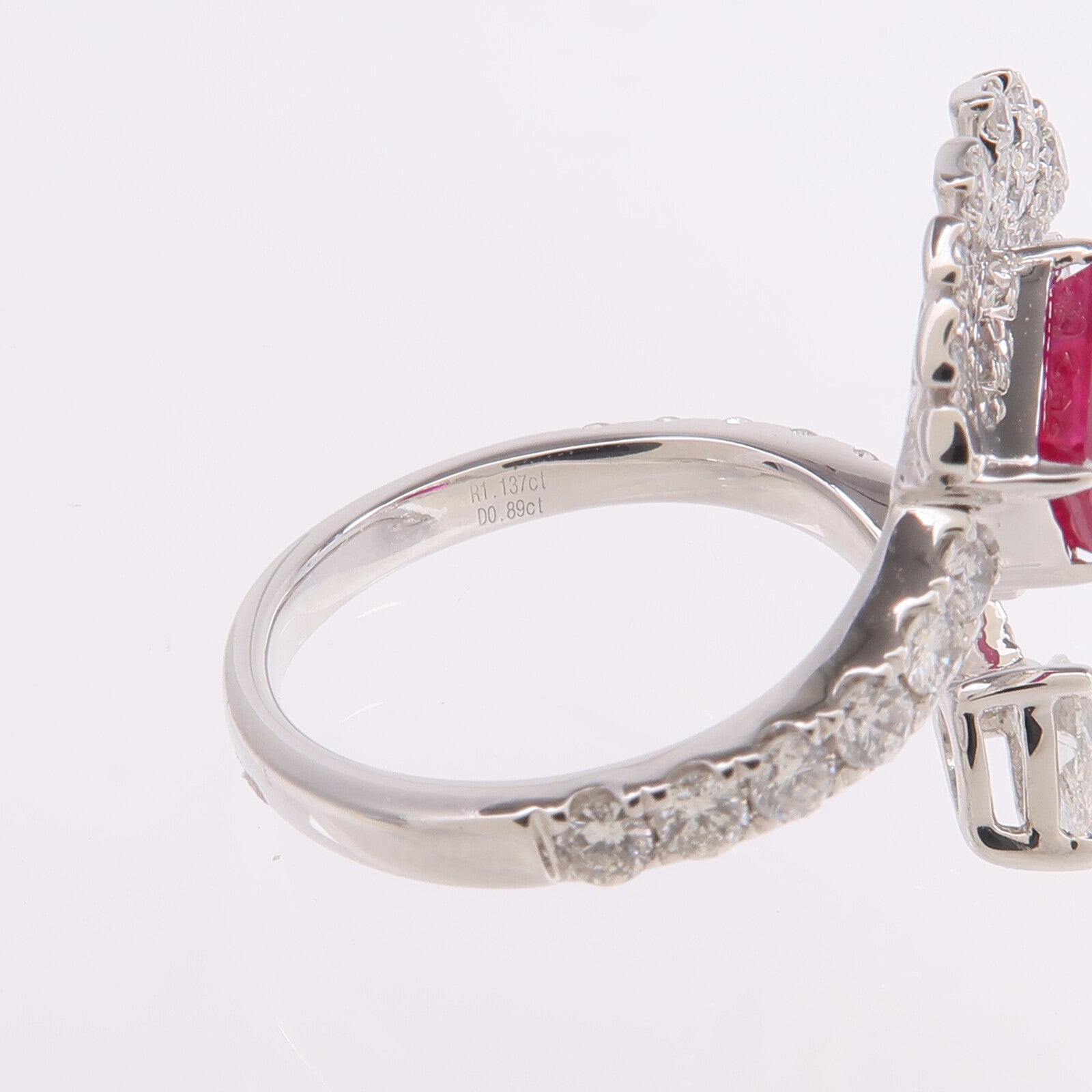 JEWELRY PT950鉑金Ring紅寶石/鑽石戒指