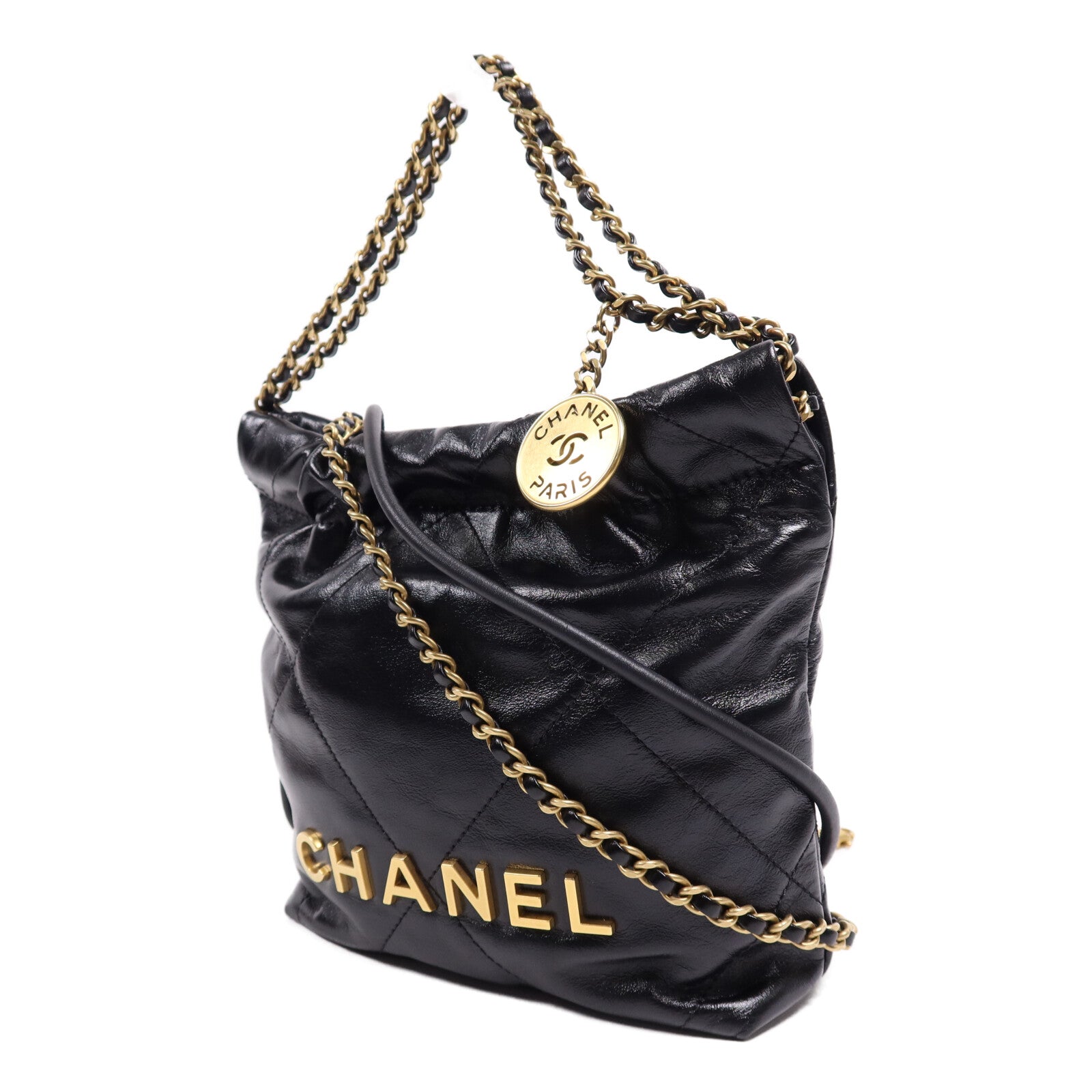 CHANEL 【激減優惠】牛皮皮革Chanel 22 Mini金扣鏈帶肩背袋