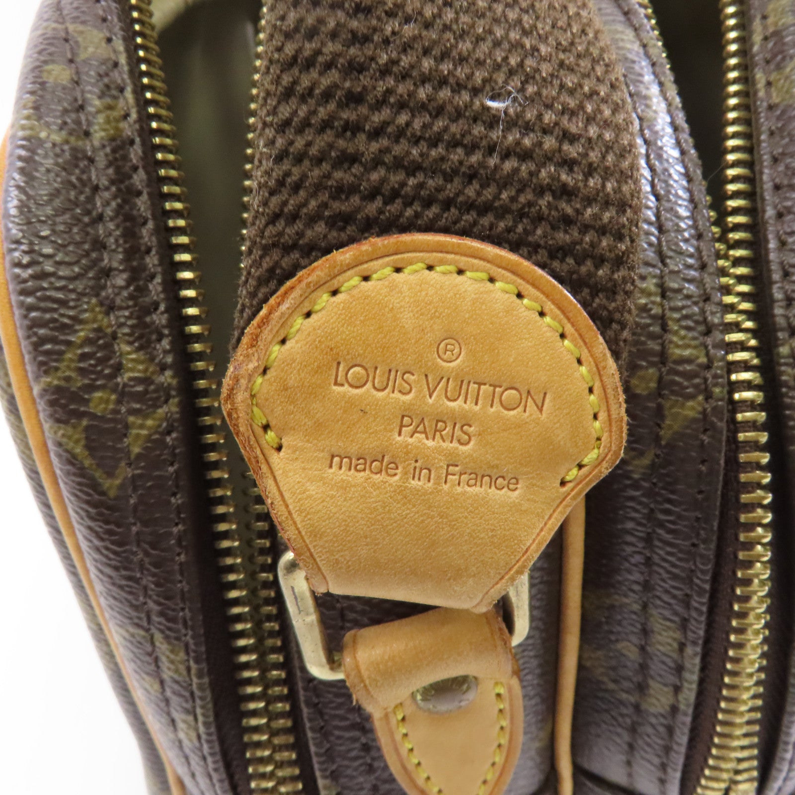 LOUIS VUITTON Monogram Reporter PM金扣肩背袋棕色