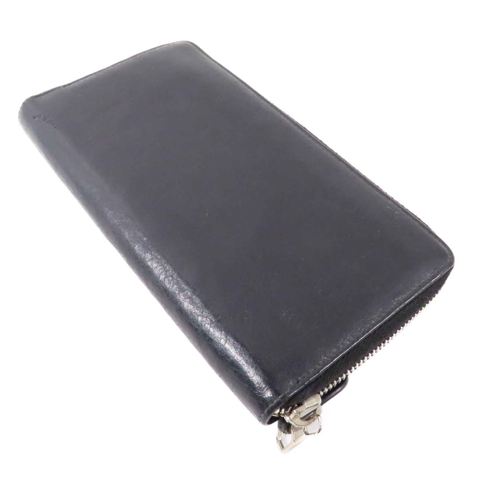 BALENCIAGA 牛皮皮革Long Wallet銀扣長錢包黑色